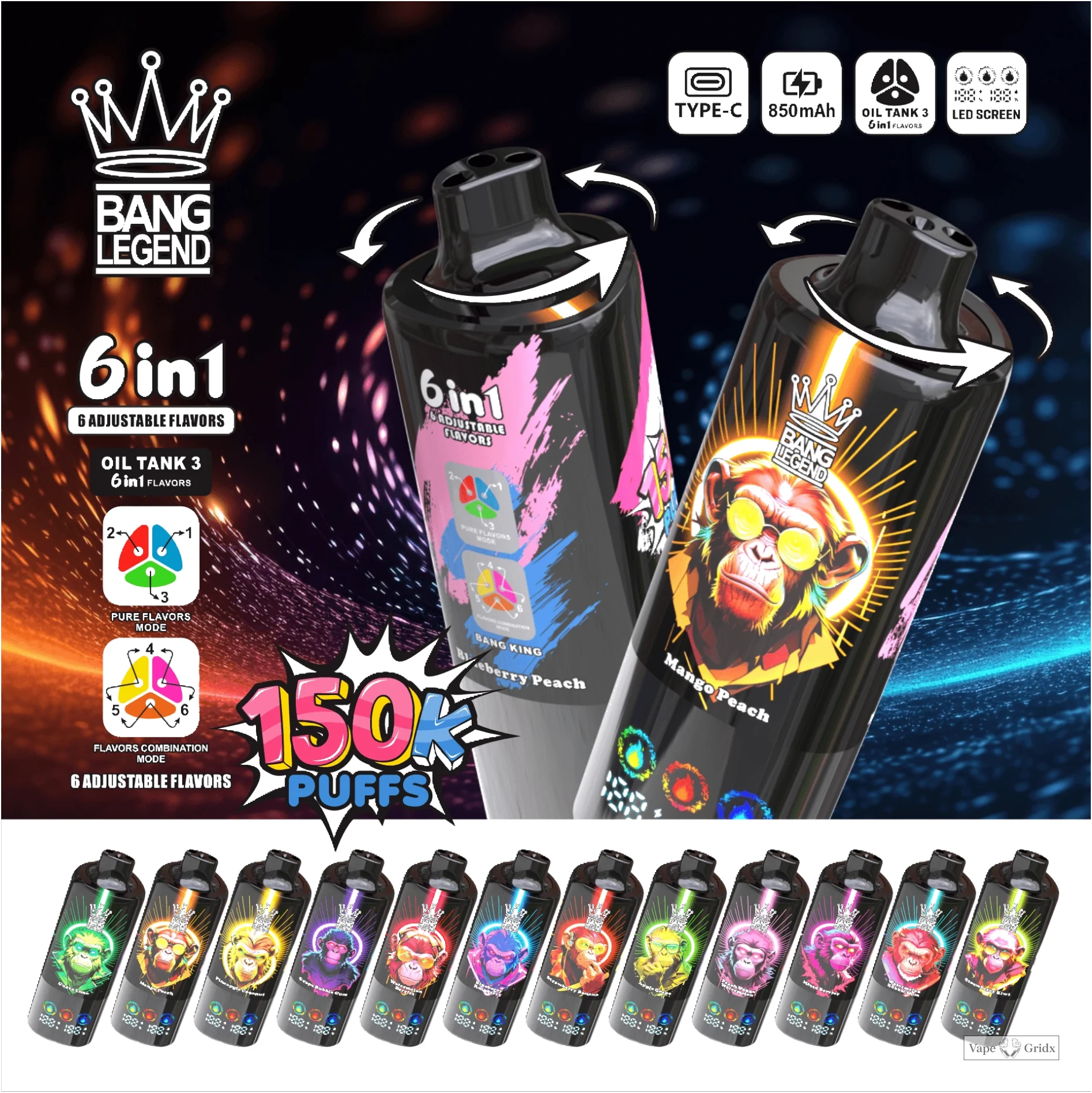 Bang Legend 150000 150K Trekjes Mesh Coil Wegwerp vape - image 11