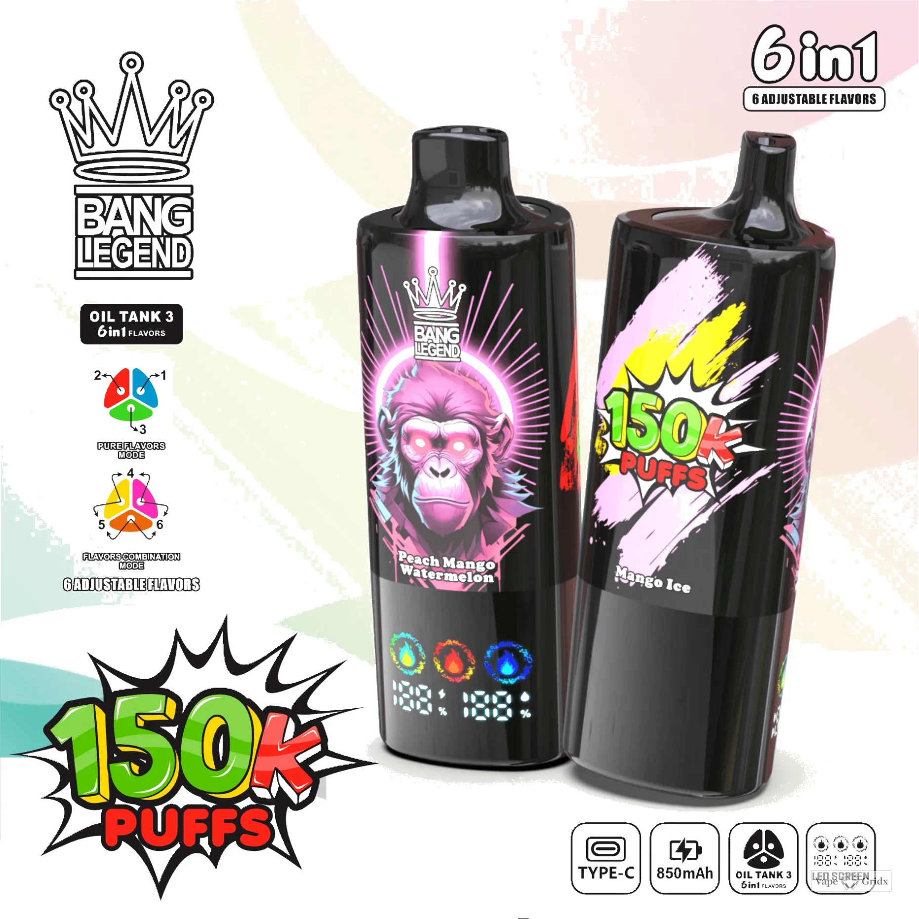 Bang Legend 150000 150K Trekjes Mesh Coil Wegwerp vape - image 13