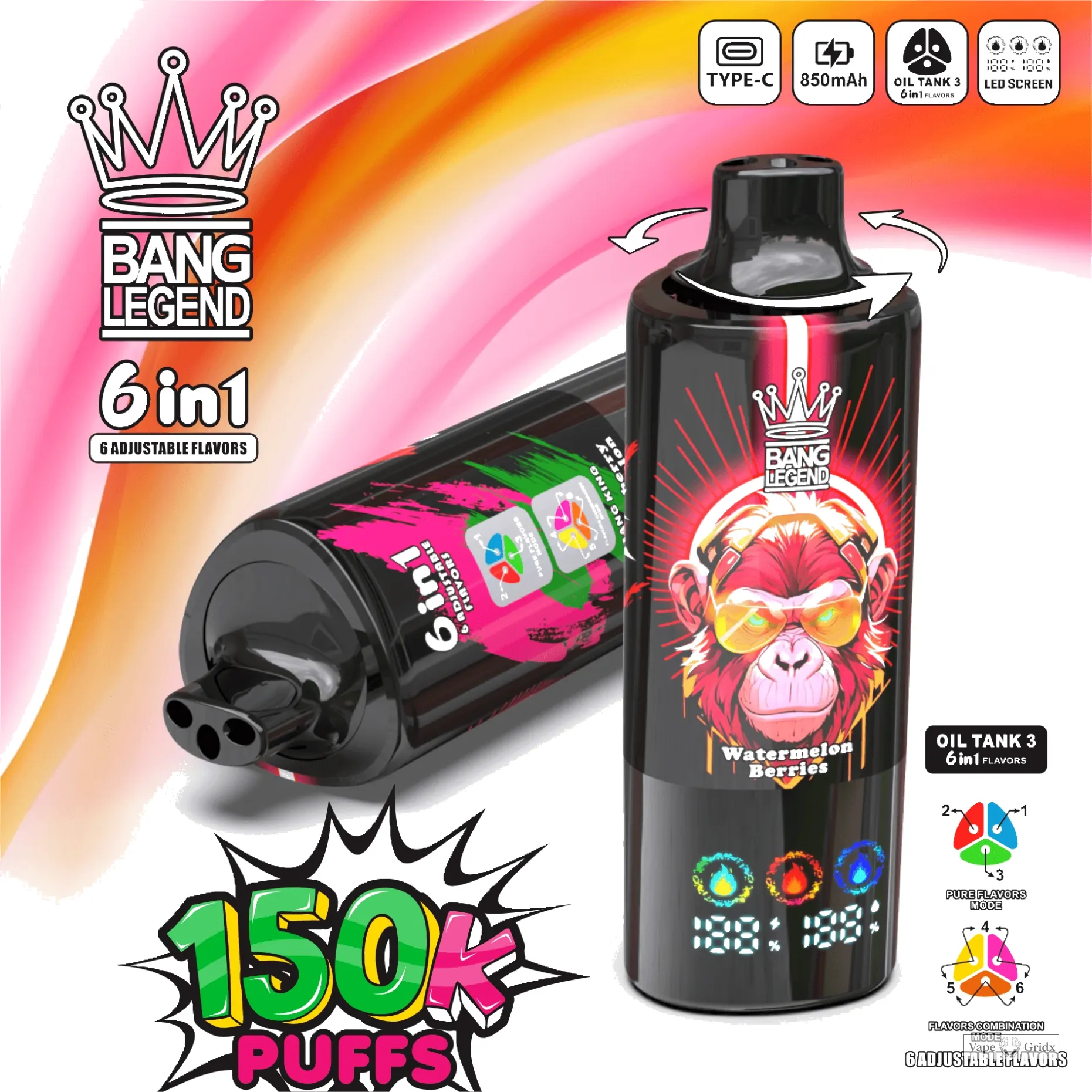 Bang Legend 150000 150K Trekjes Mesh Coil Wegwerp vape - image 5