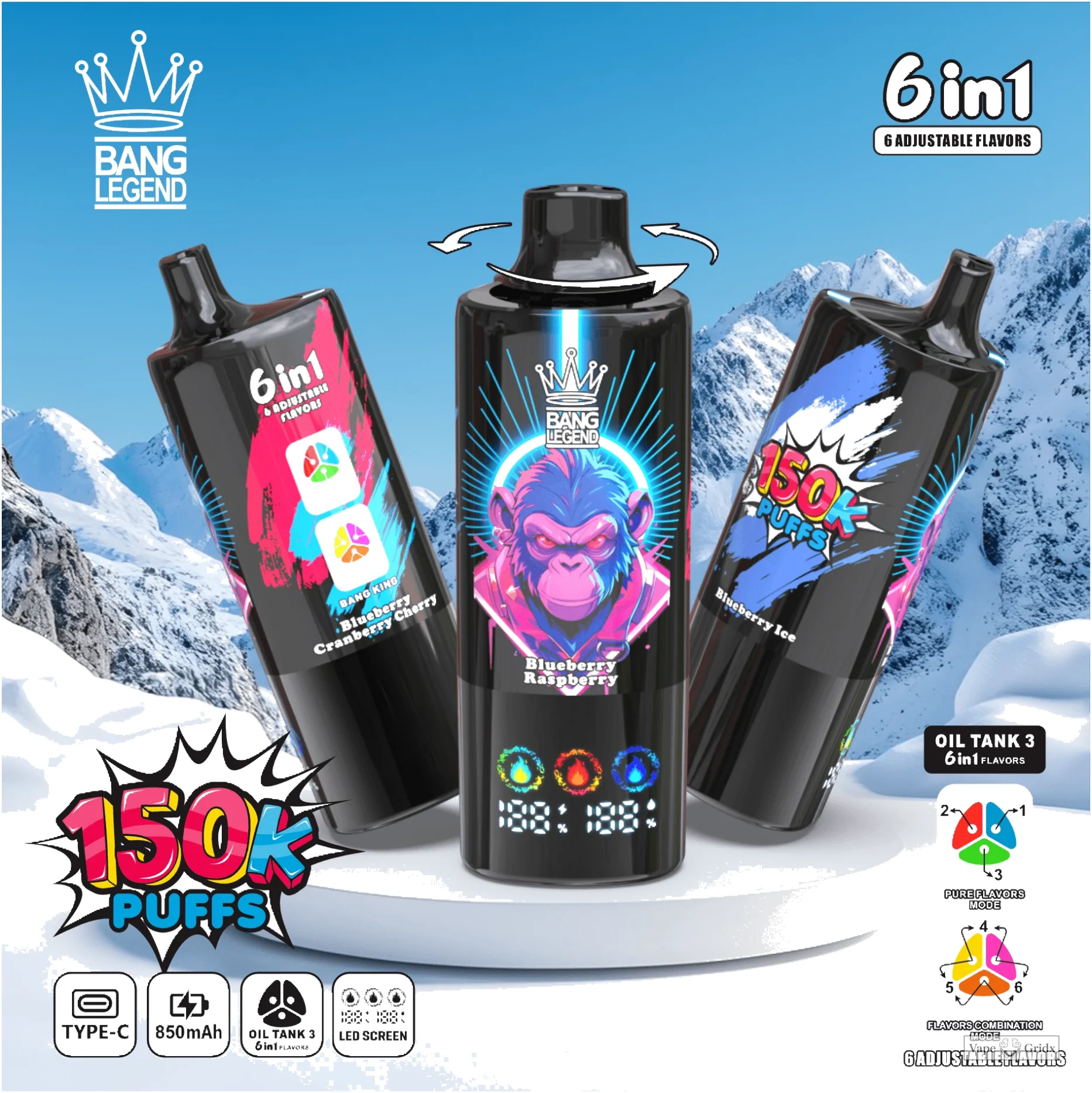 Bang Legend 150000 150K Trekjes Mesh Coil Wegwerp vape - image 6