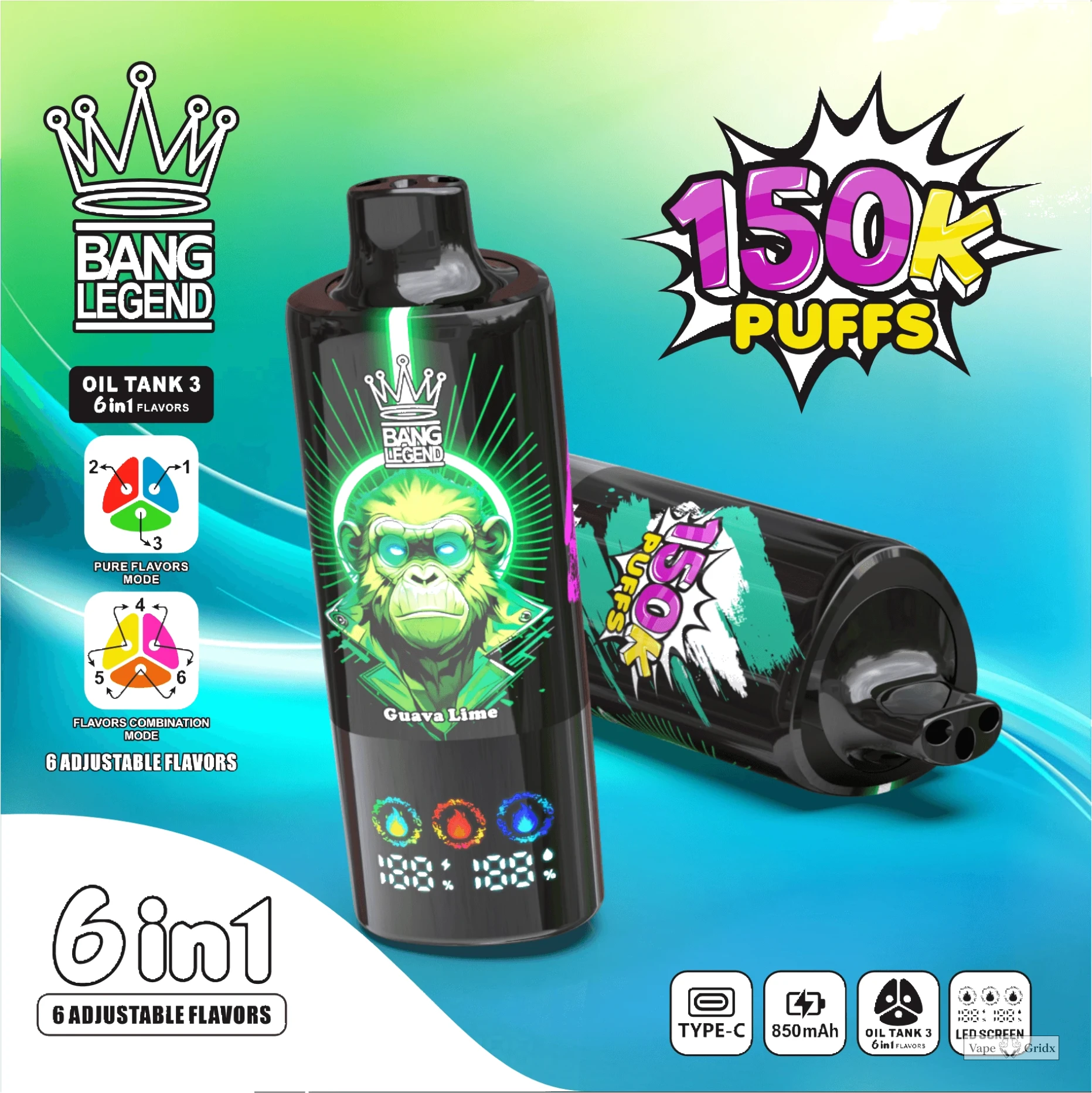 Bang Legend 150000 150K Trekjes Mesh Coil Wegwerp vape - image 8