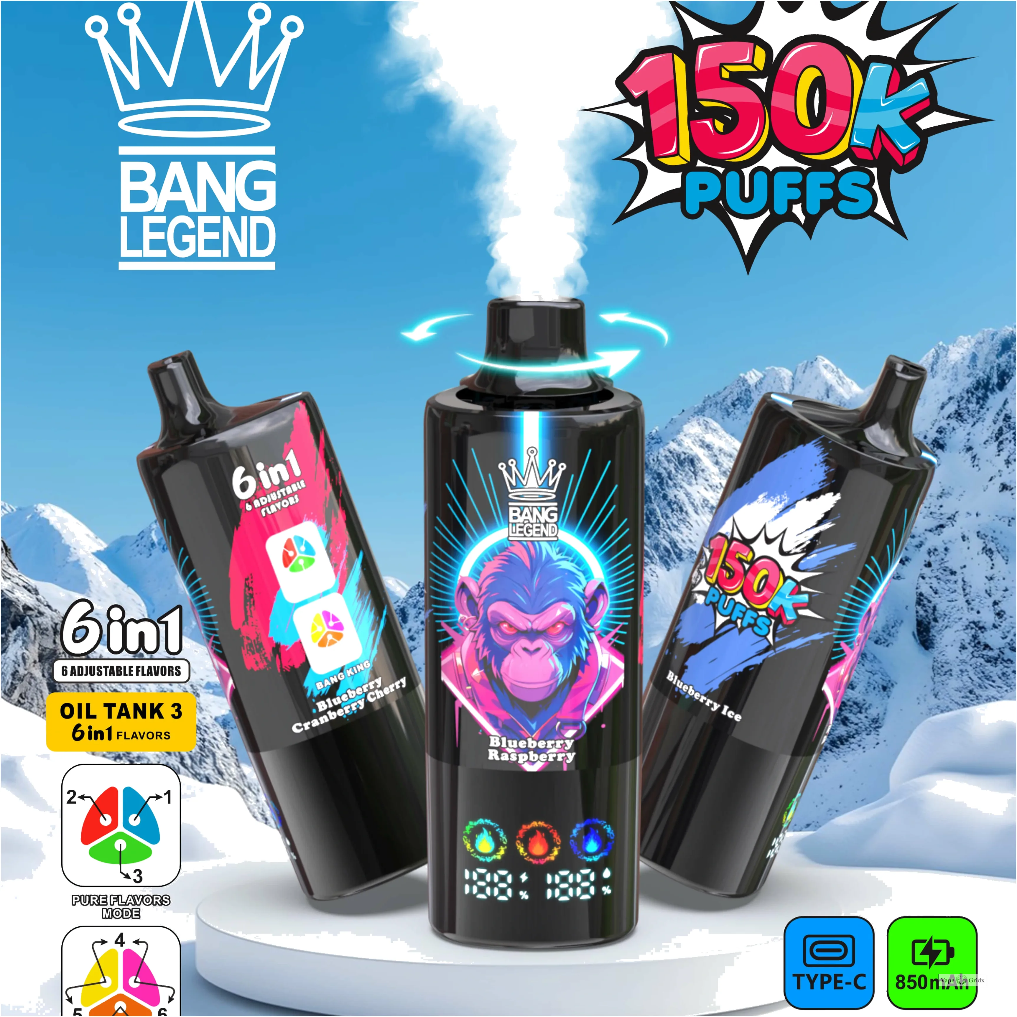 Bang Legend 150000 150K Trekjes Mesh Coil Wegwerp vape - image 10