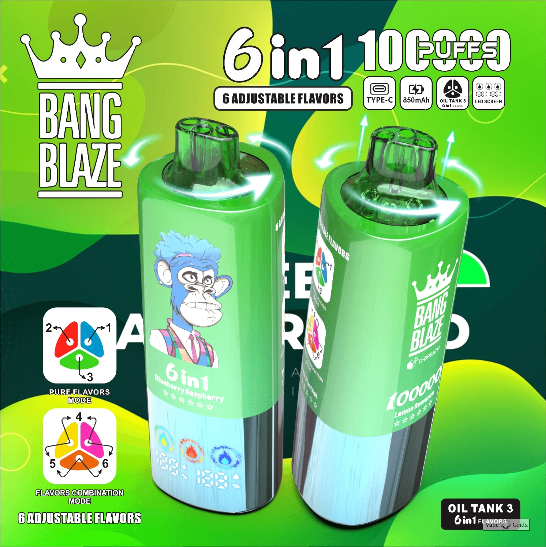 Bang Blaze 100000 100K Trekjes 6-in-1 Wegwerp vape - image 3