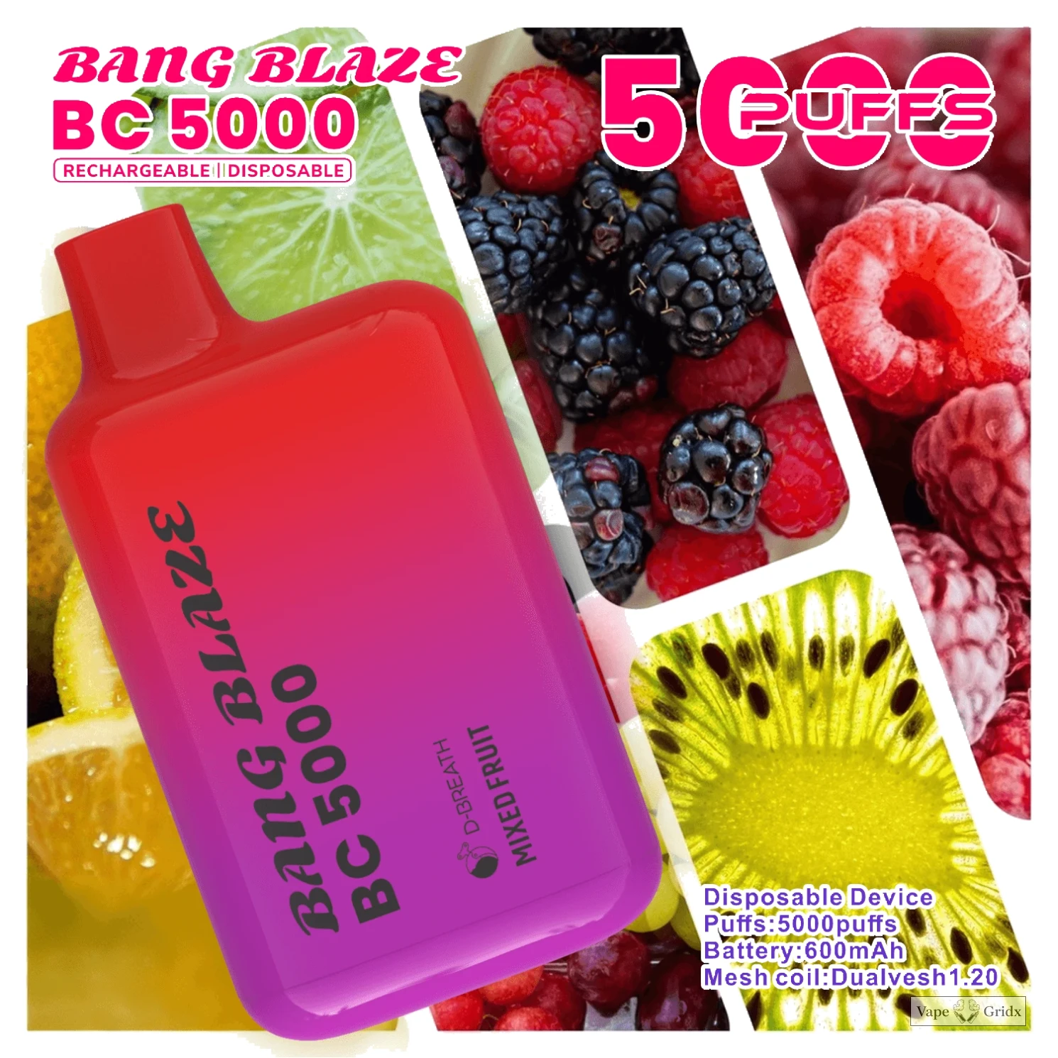 Bang Blaze BC 5000 5K Trekjes Mesh Coil Wegwerp vape - image 11