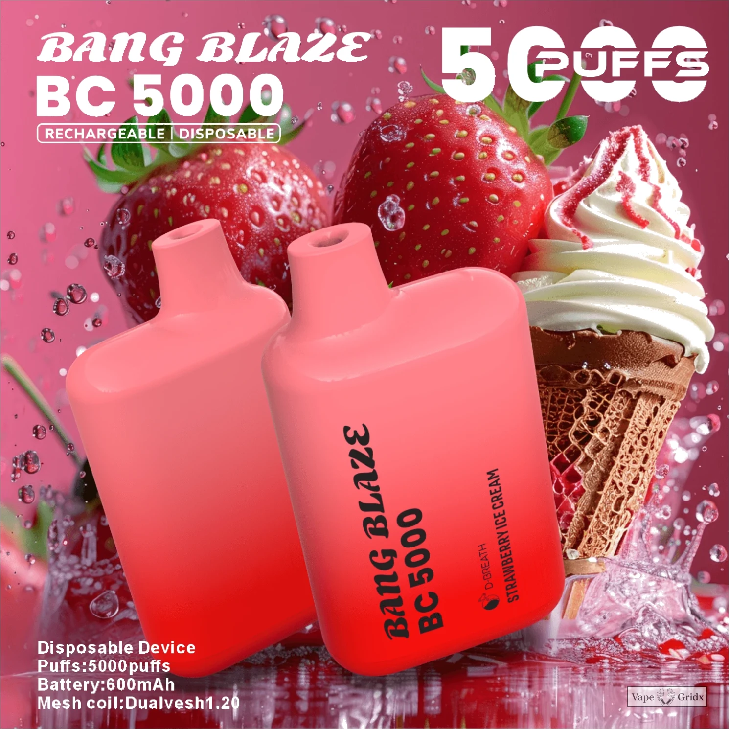 Bang Blaze BC 5000 5K Trekjes Mesh Coil Wegwerp vape - image 3