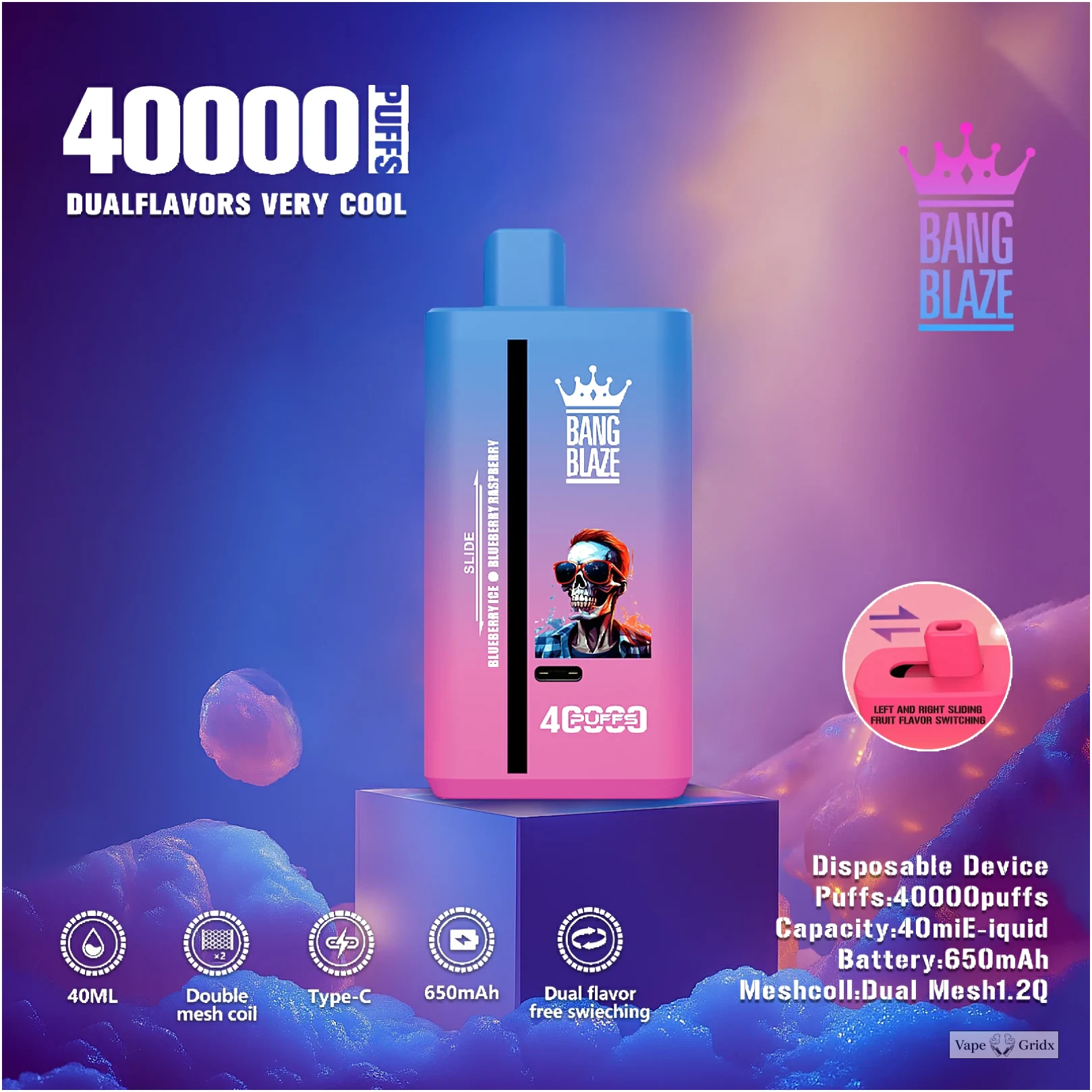 Bang Blaze 40000 40K Trekjes Dual smaak Wegwerp vape - image 2
