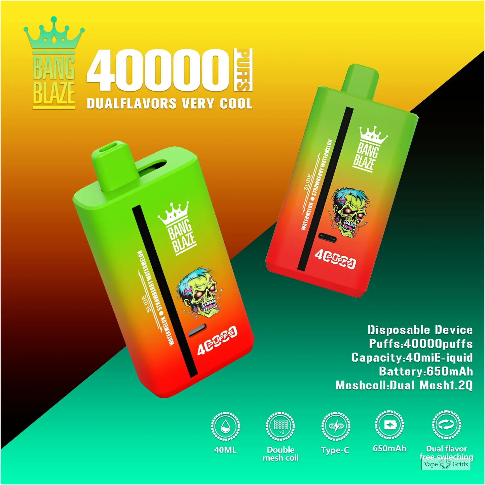 Bang Blaze 40000 40K Trekjes Dual smaak Wegwerp vape - image 3