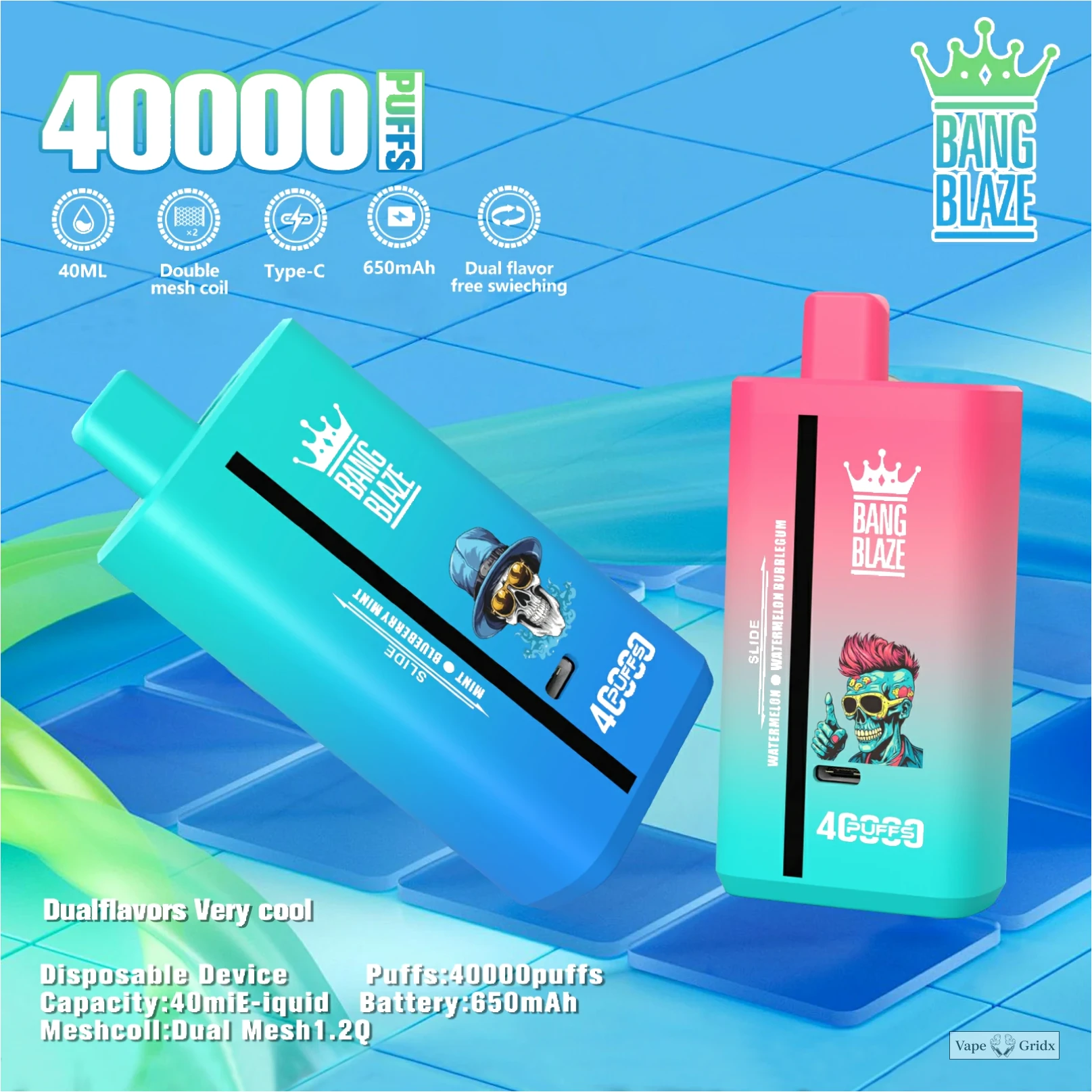 Bang Blaze 40000 40K Trekjes Dual smaak Wegwerp vape - image 4