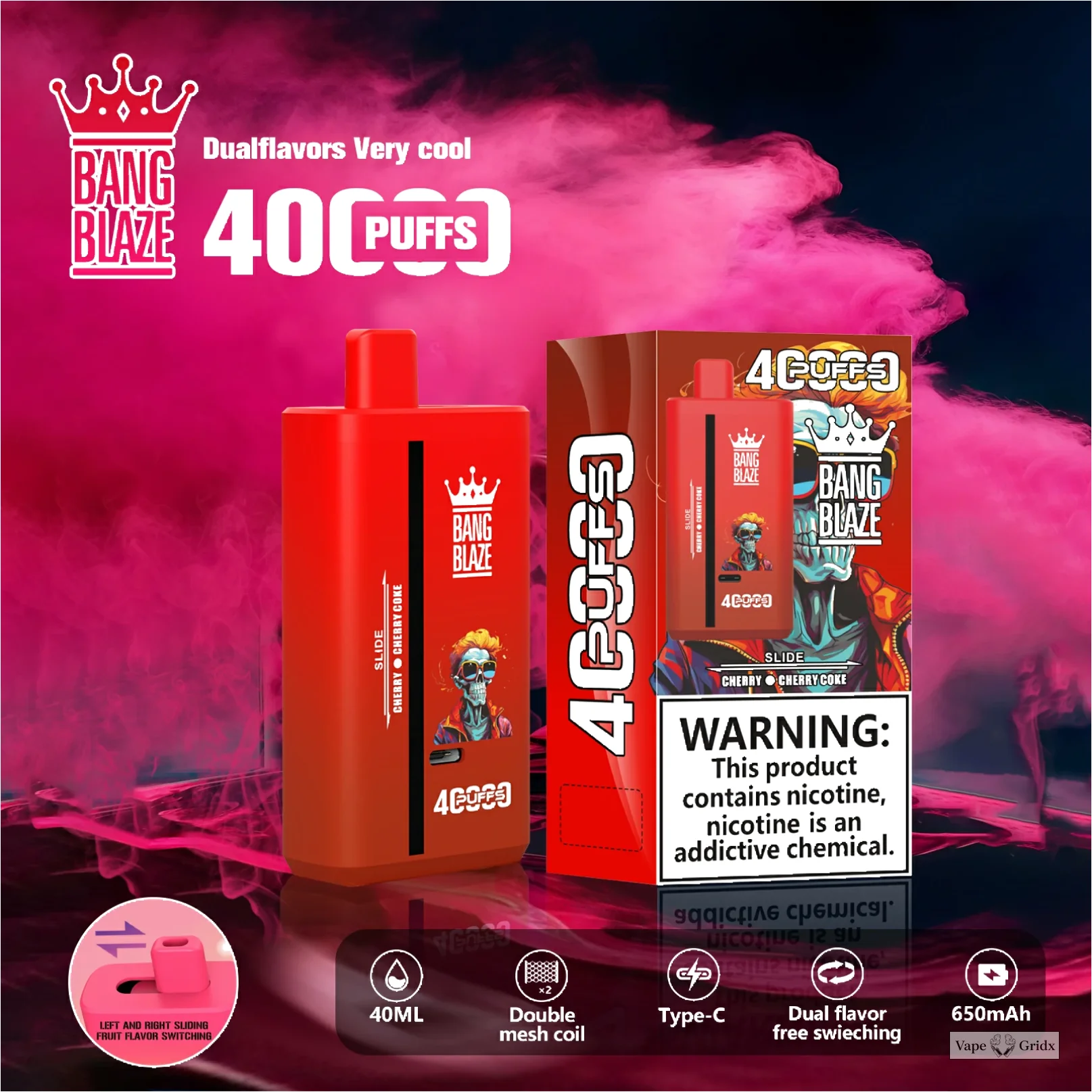 Bang Blaze 40000 40K Trekjes Dual smaak Wegwerp vape - image 8