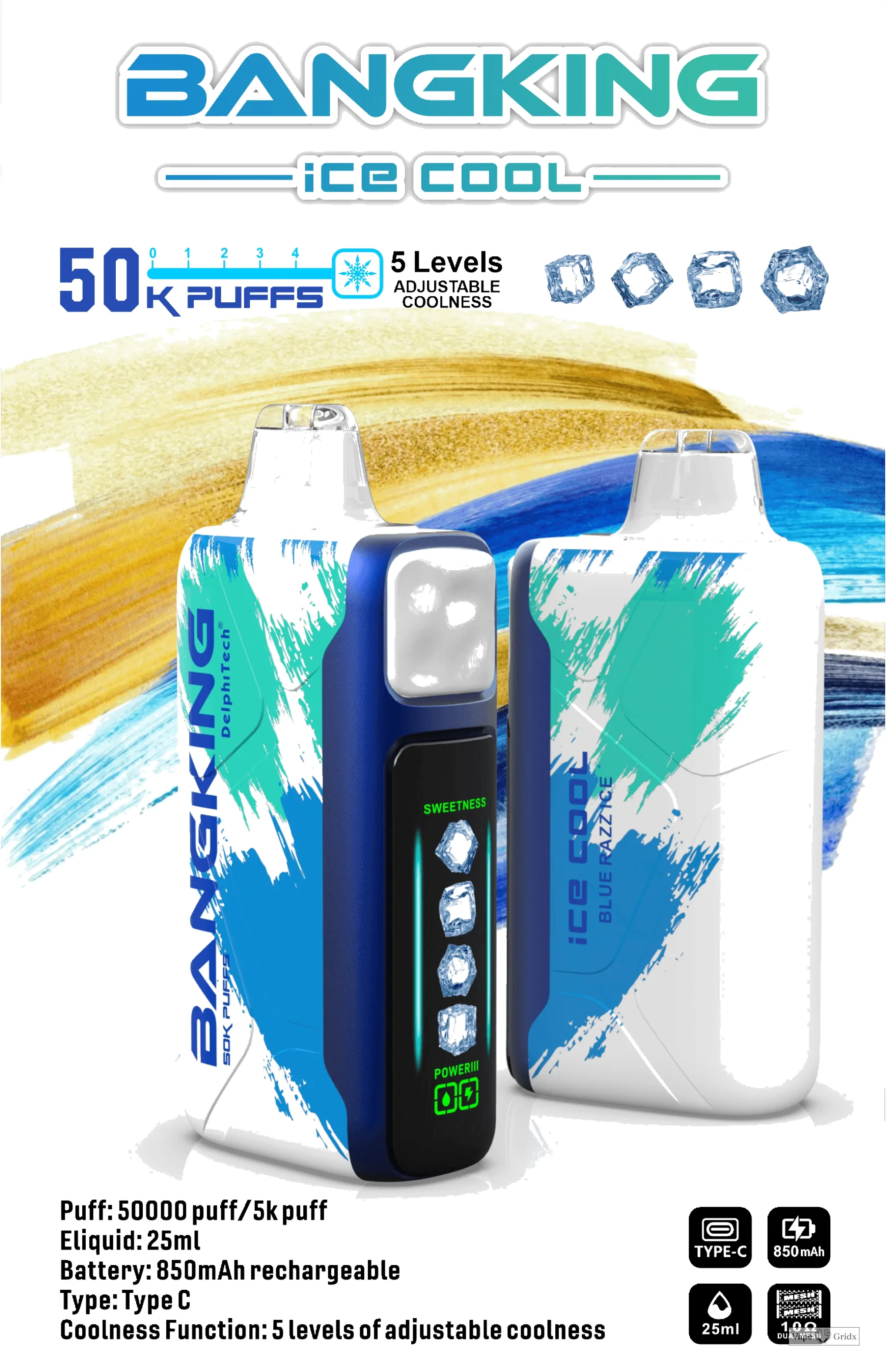 Bang King Ice Cool 60000 60K Trekjes met display wegwerp vape - image 6