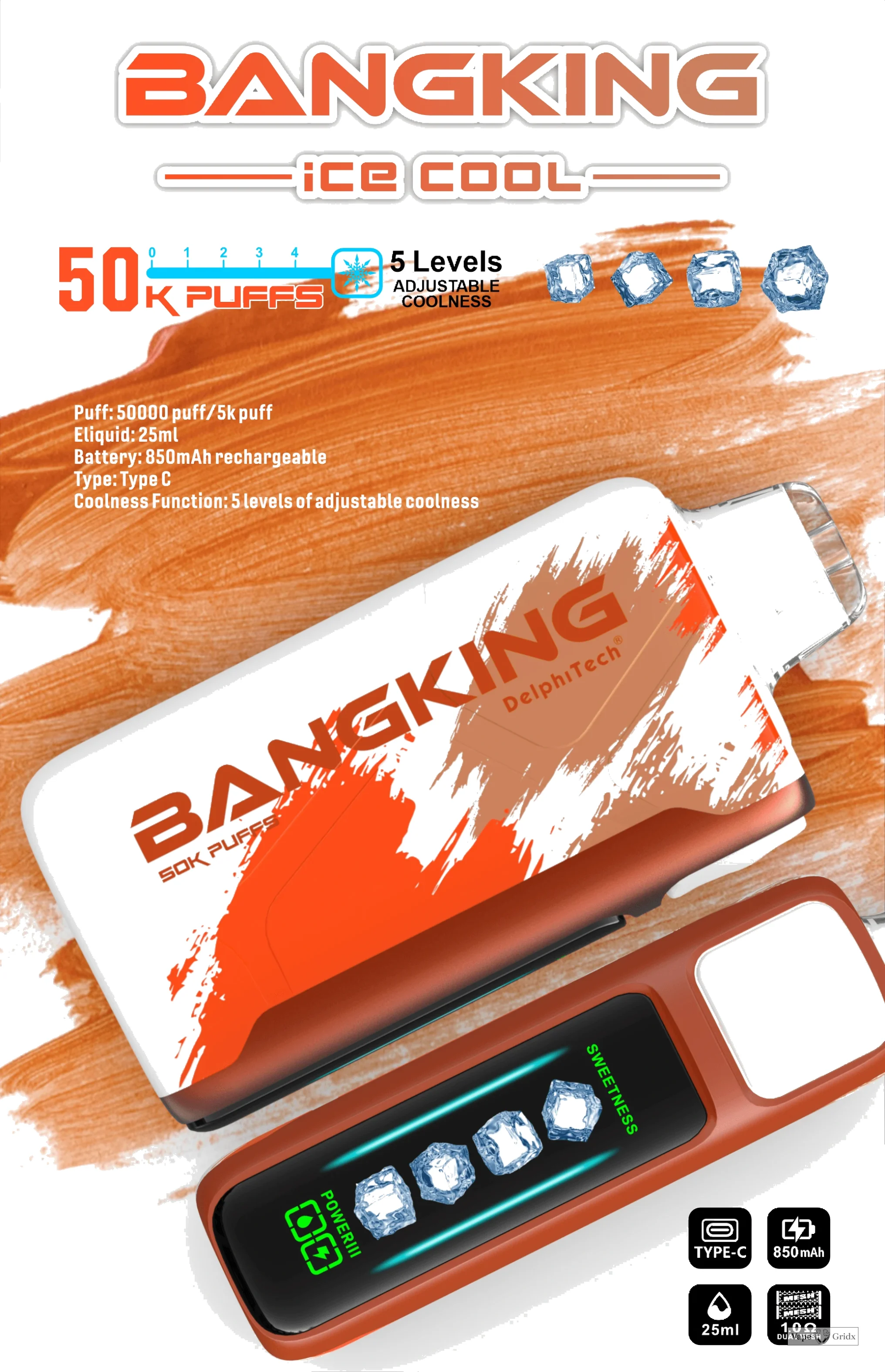 Bang King Ice Cool 60000 60K Trekjes met display wegwerp vape - image 8