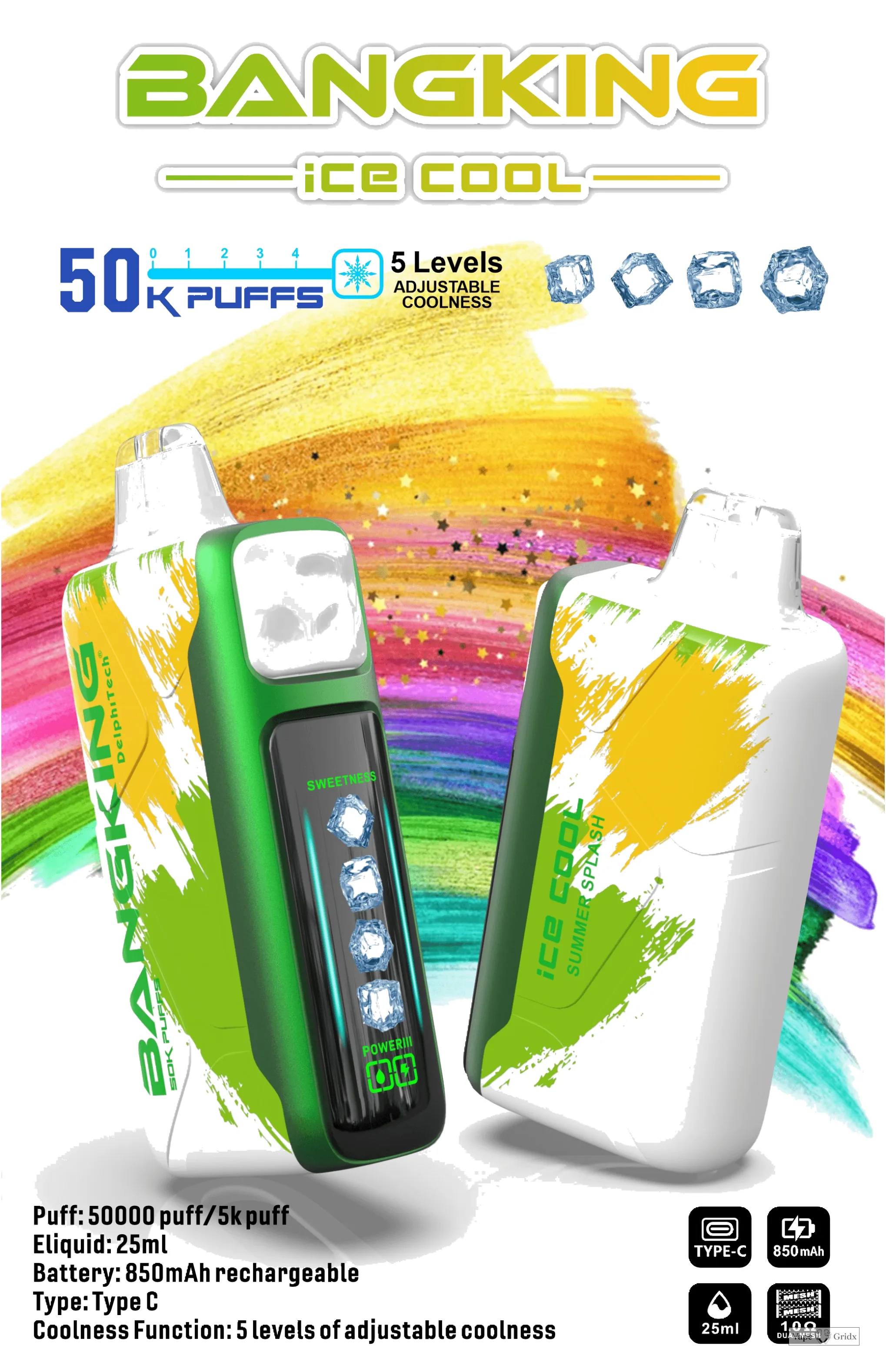 Bang King Ice Cool 60000 60K Trekjes met display wegwerp vape - image 9