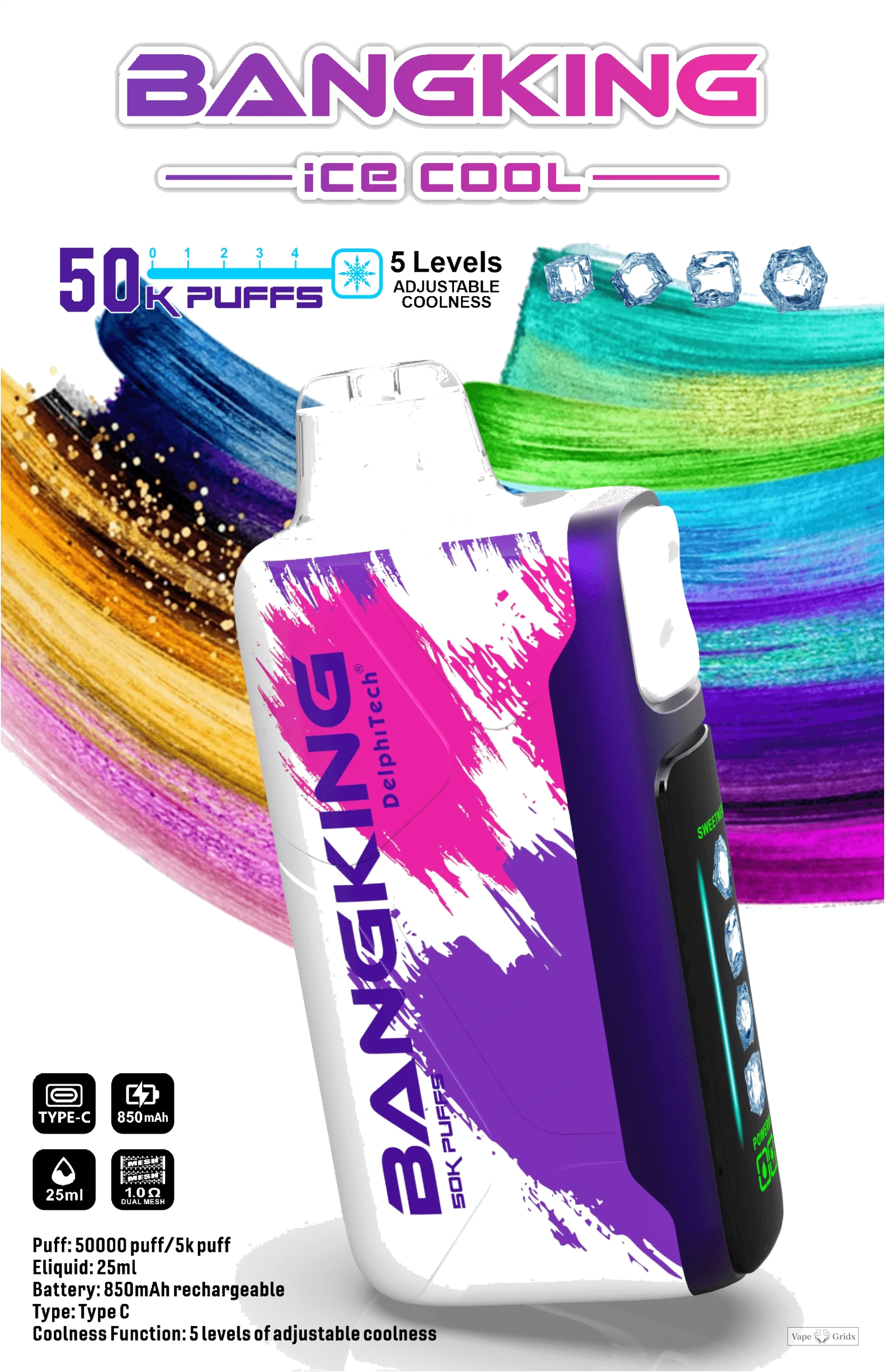 Bang King Ice Cool 60000 60K Trekjes met display wegwerp vape - image 10