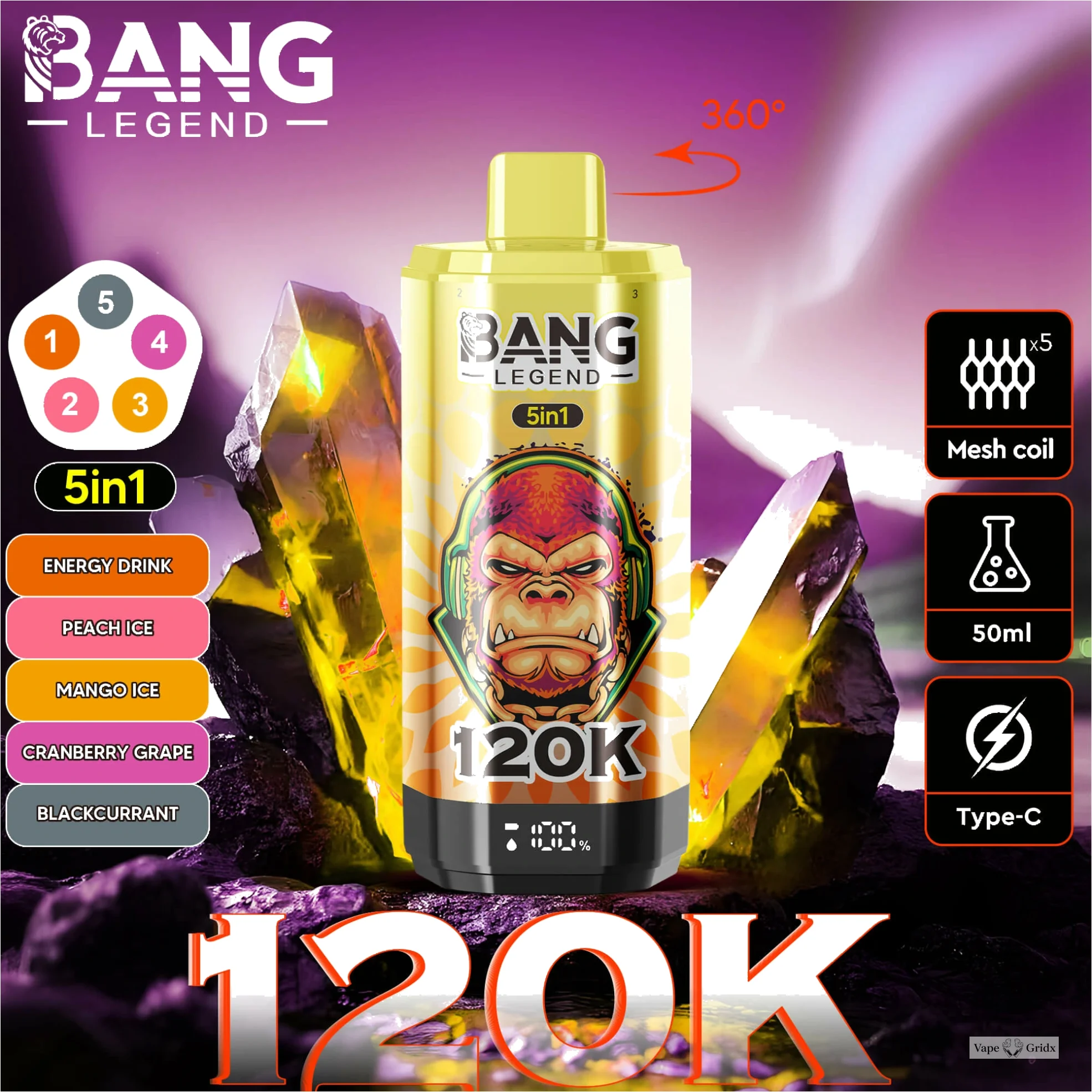 Bang Legend 120000 120K Trekjes Display Screen Wegwerp vape - image 2
