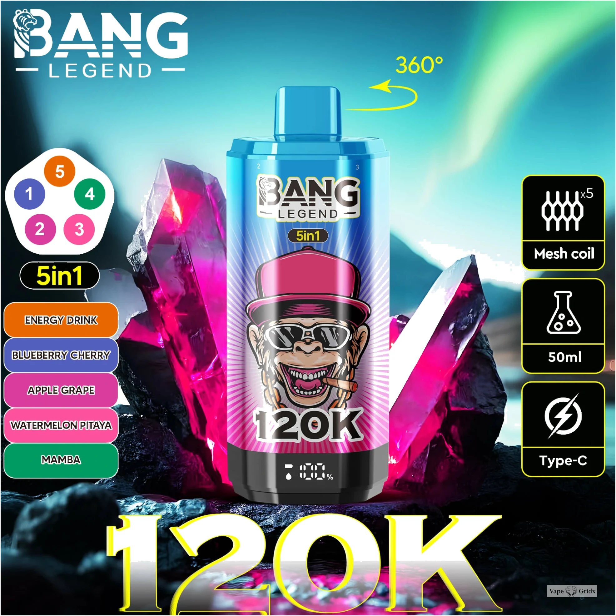 Bang Legend 120000 120K Trekjes Display Screen Wegwerp vape - image 13