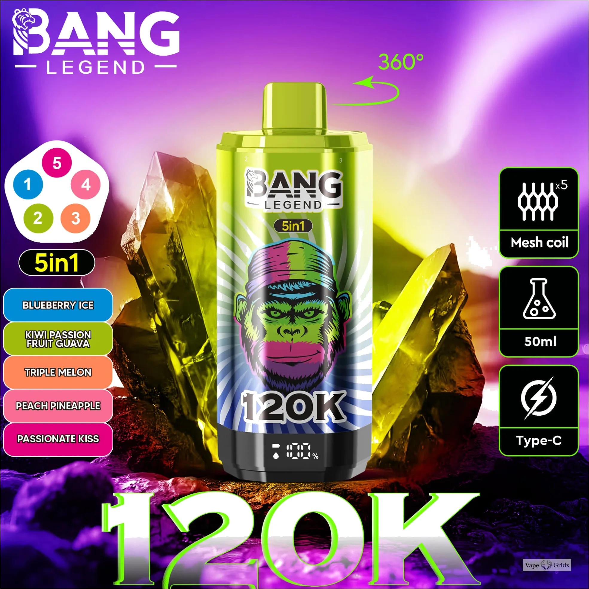 Bang Legend 120000 120K Trekjes Display Screen Wegwerp vape - image 6