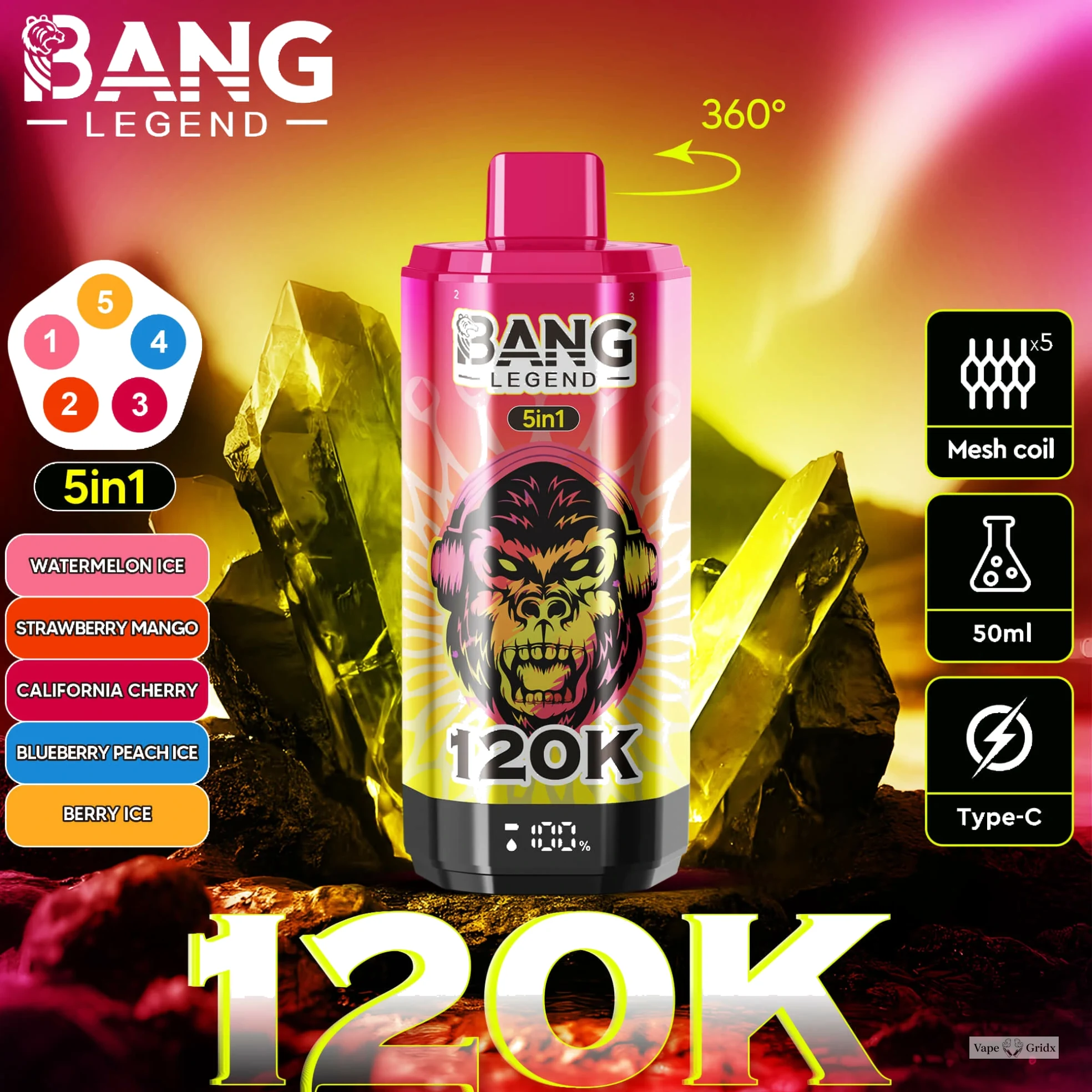 Bang Legend 120000 120K Trekjes Display Screen Wegwerp vape - image 7