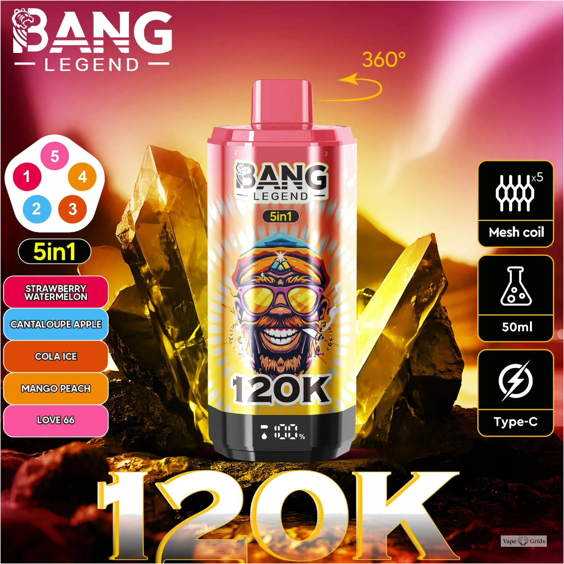 Bang Legend 120000 120K Trekjes Display Screen Wegwerp vape - image 9
