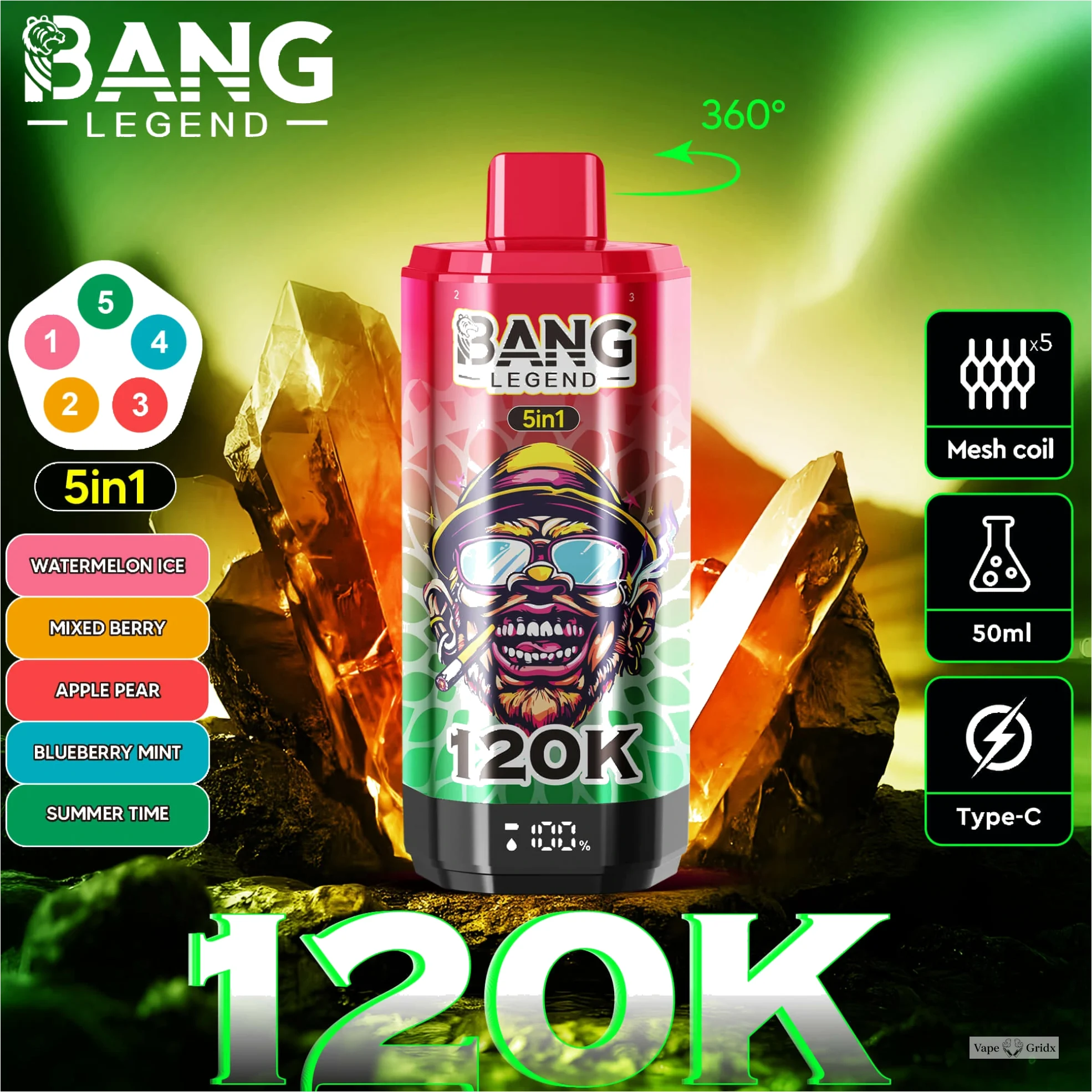 Bang Legend 120000 120K Trekjes Display Screen Wegwerp vape - image 10