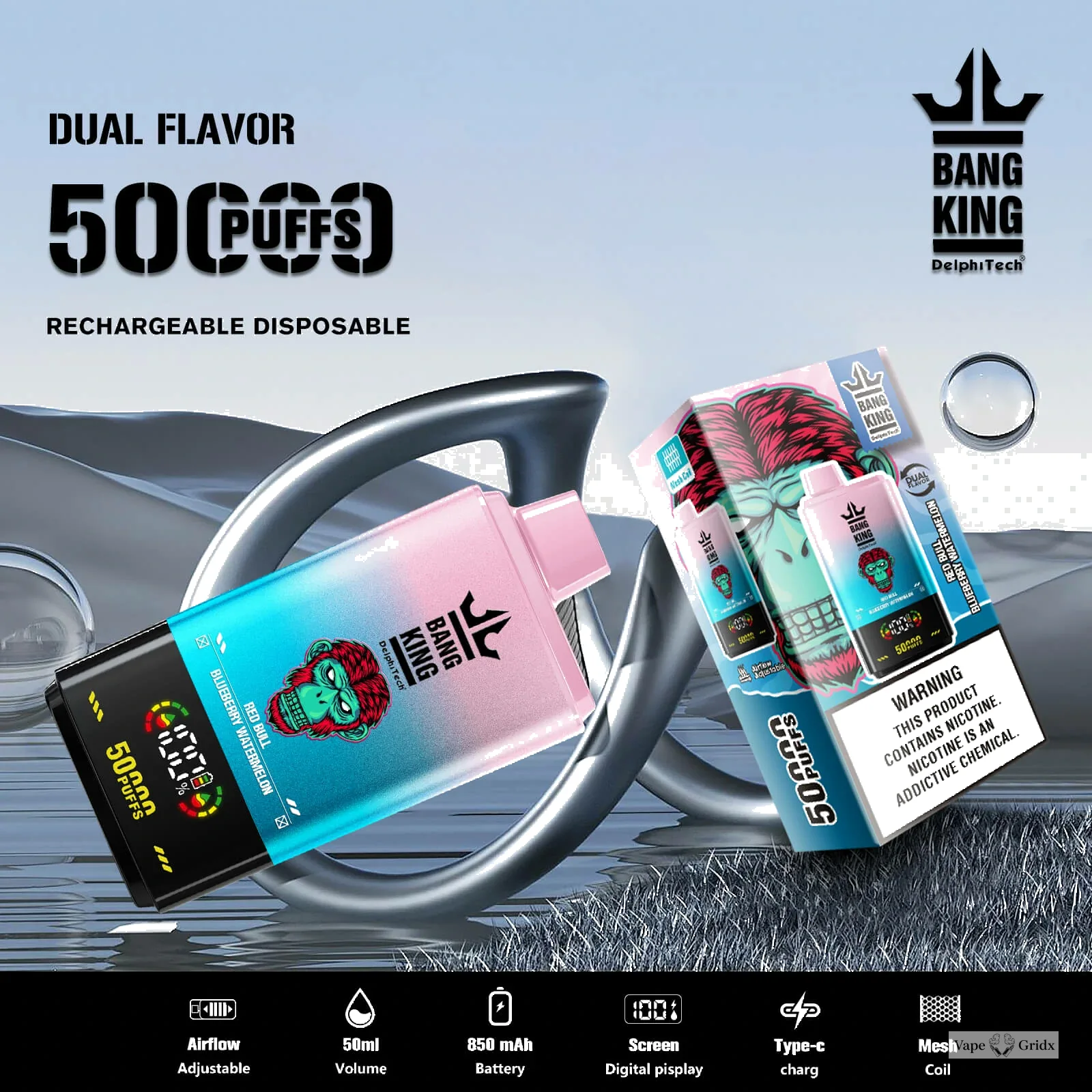 Bang Twins 50000 50K Trekjes Dual smaak Wegwerp vape - image 4