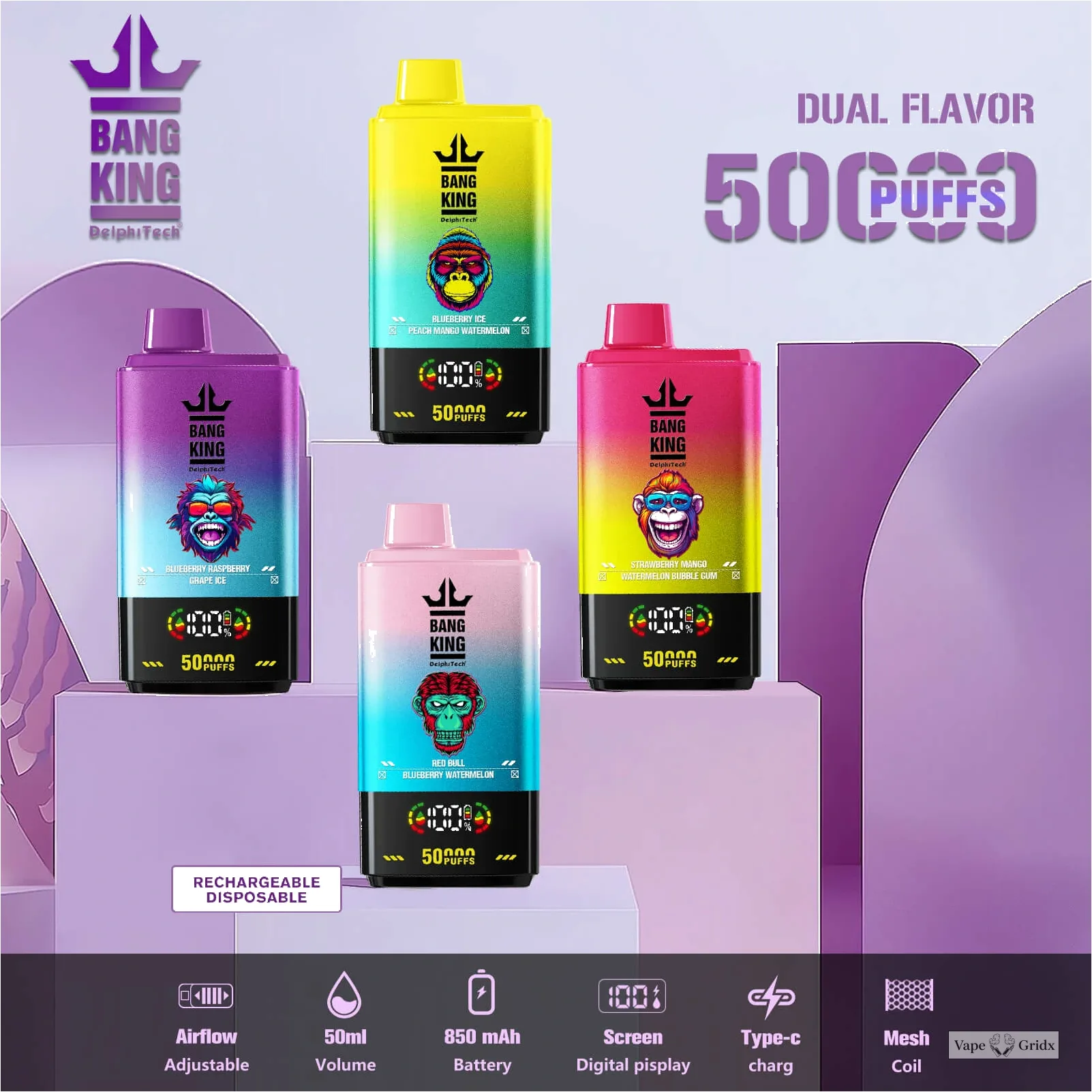 Bang Twins 50000 50K Trekjes Dual smaak Wegwerp vape - image 7