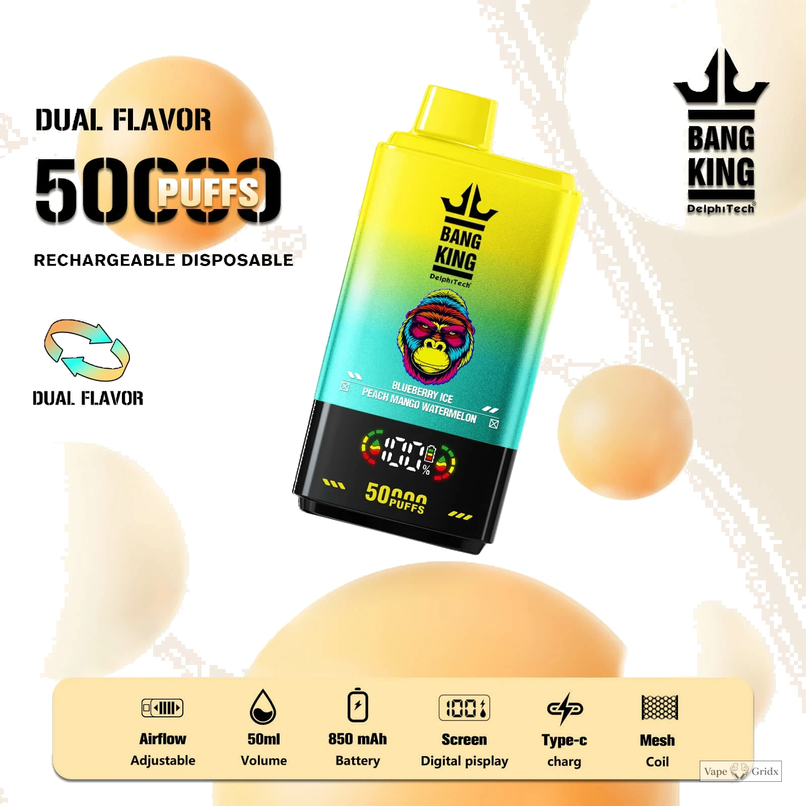 Bang Twins 50000 50K Trekjes Dual smaak Wegwerp vape - image 8
