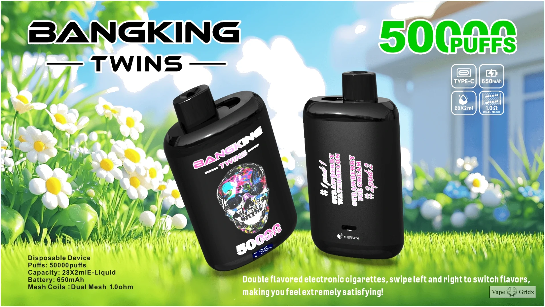 Bang Twins 50000 50K Trekjes Dual smaak Wegwerp vape - image 7