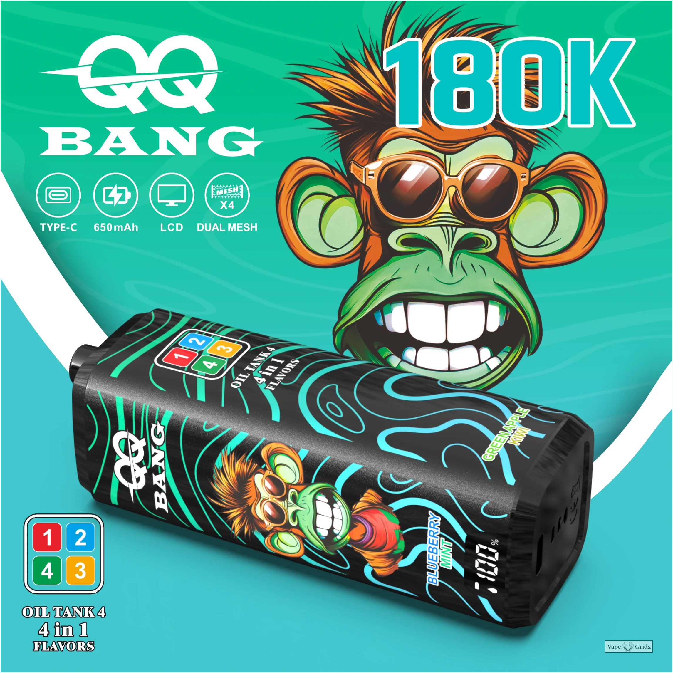 Bang QQ 180000 180K Trekjes 4-in-1 Wegwerp vape - image 2