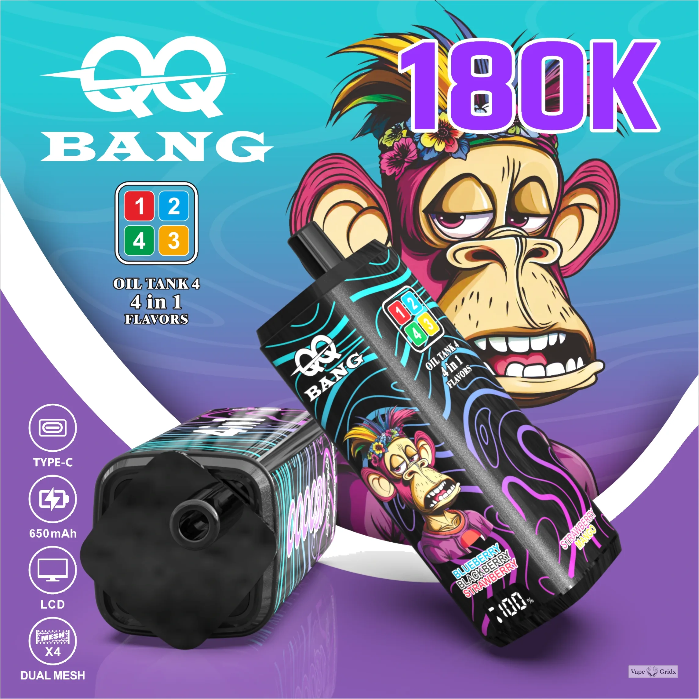 Bang QQ 180000 180K Trekjes 4-in-1 Wegwerp vape - image 3