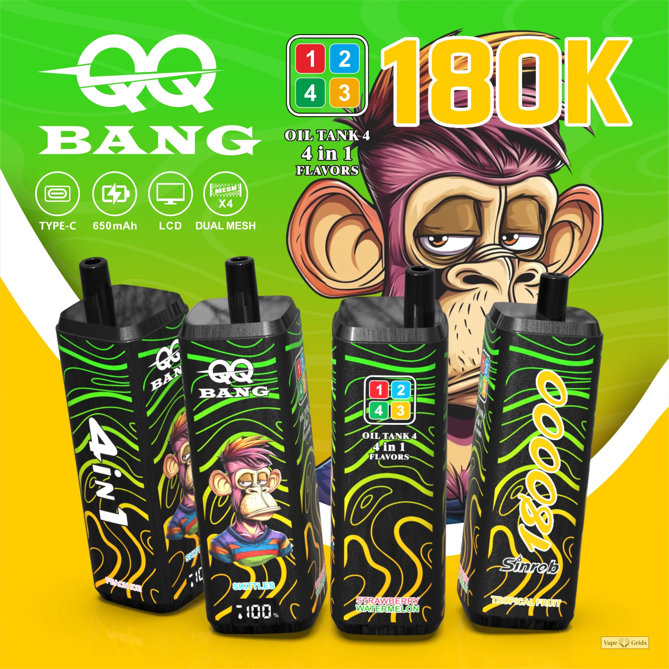 Bang QQ 180000 180K Trekjes 4-in-1 Wegwerp vape - image 4