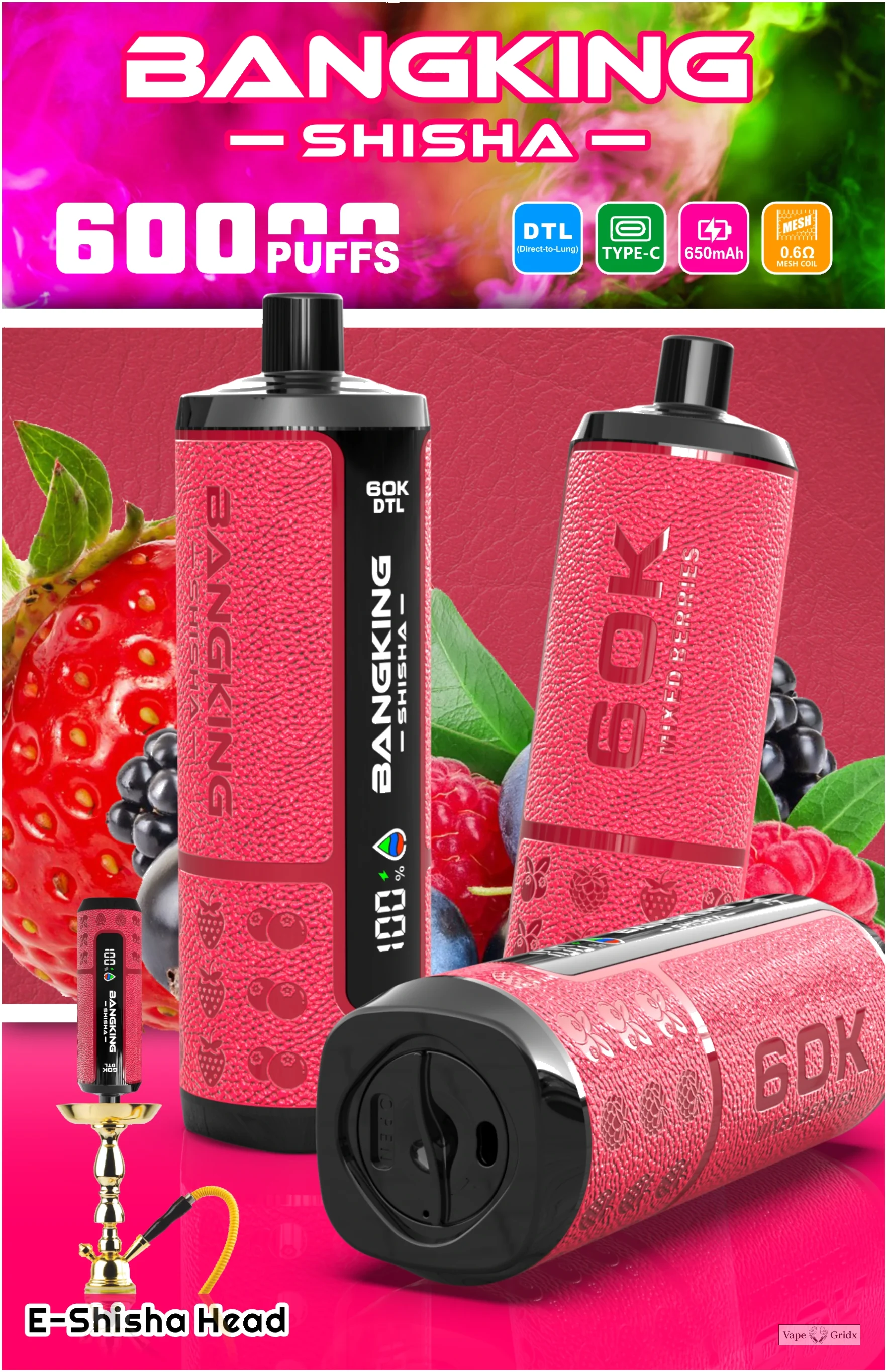 Bang King Shisha 60000 60K Trekjes Display Wegwerp vape - image 4