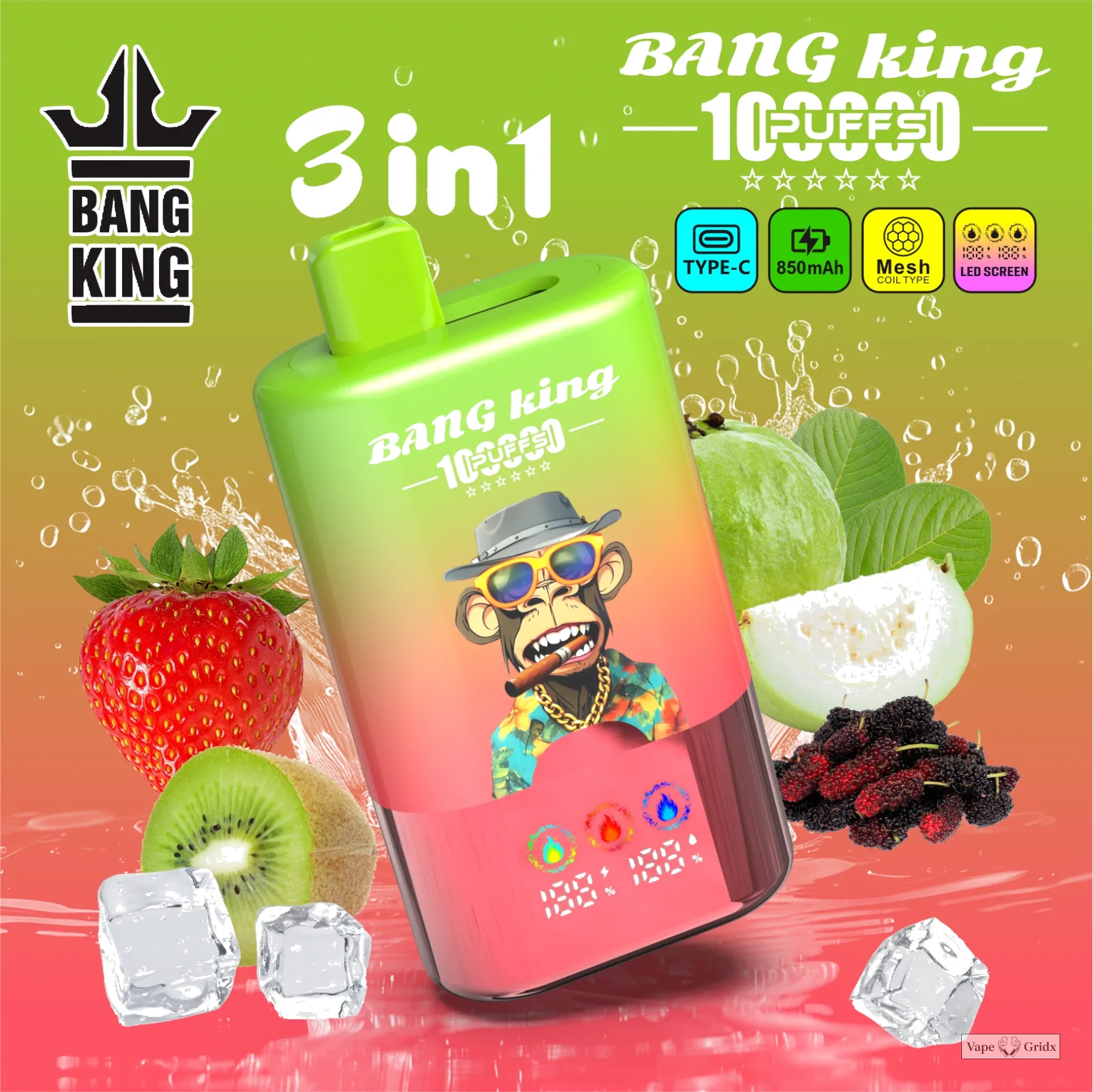 Bang King 3-in-1 100000 100K Trekjes Wegwerp vape - image 2