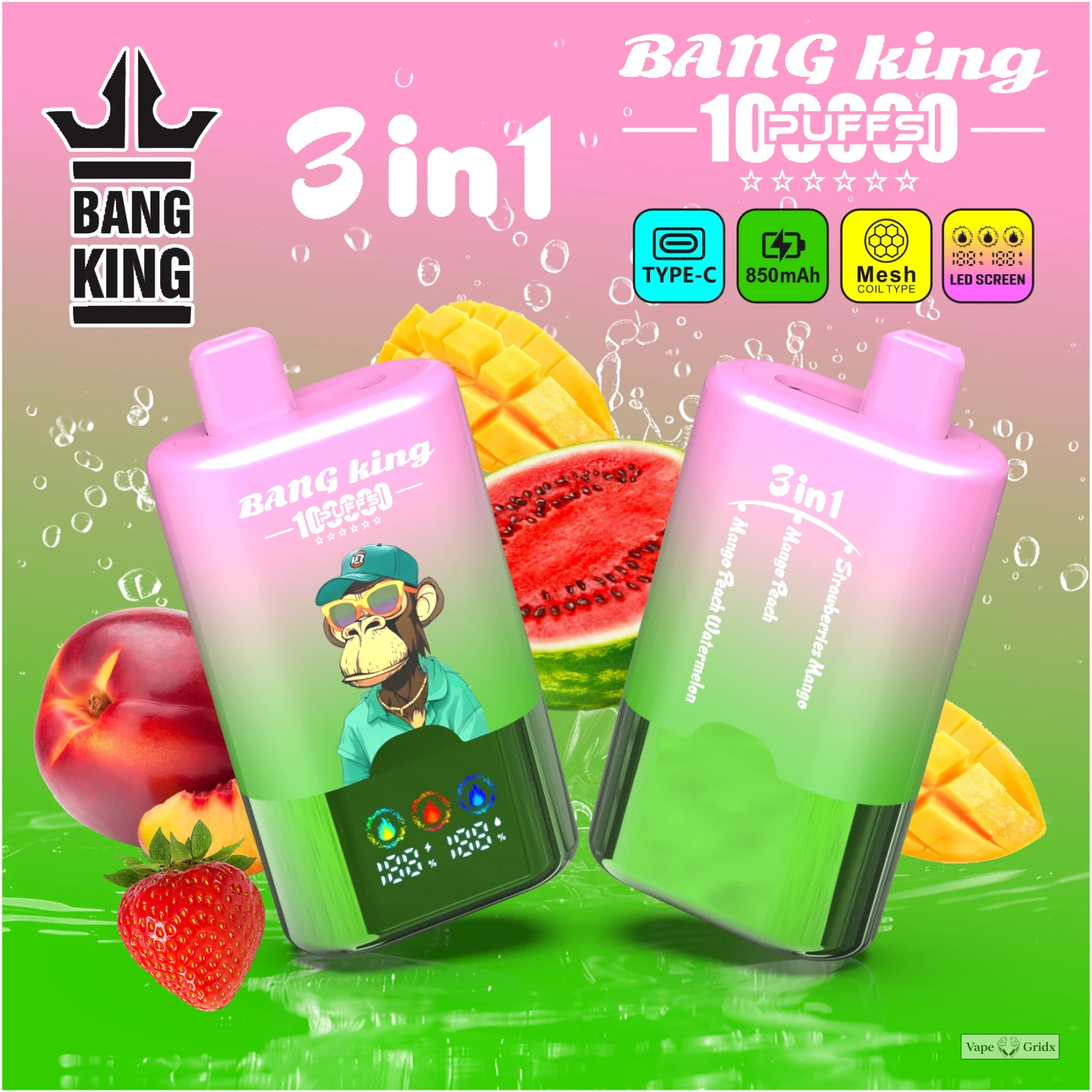 Bang King 3-in-1 100000 100K Trekjes Wegwerp vape - image 11