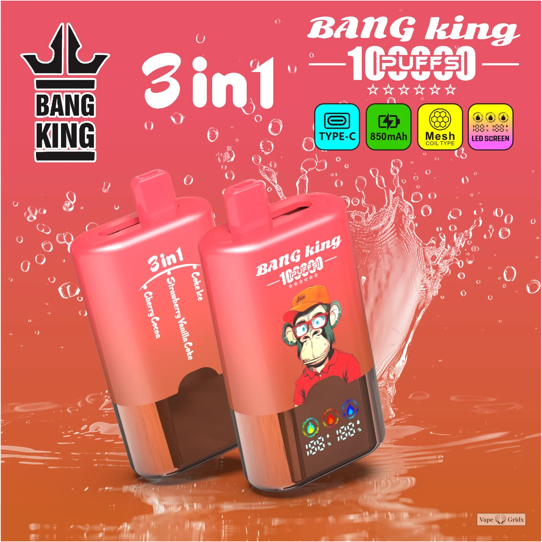 Bang King 3-in-1 100000 100K Trekjes Wegwerp vape - image 4