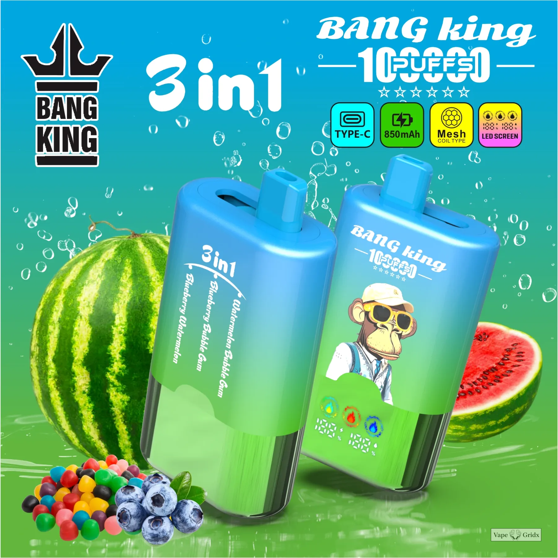 Bang King 3-in-1 100000 100K Trekjes Wegwerp vape - image 5