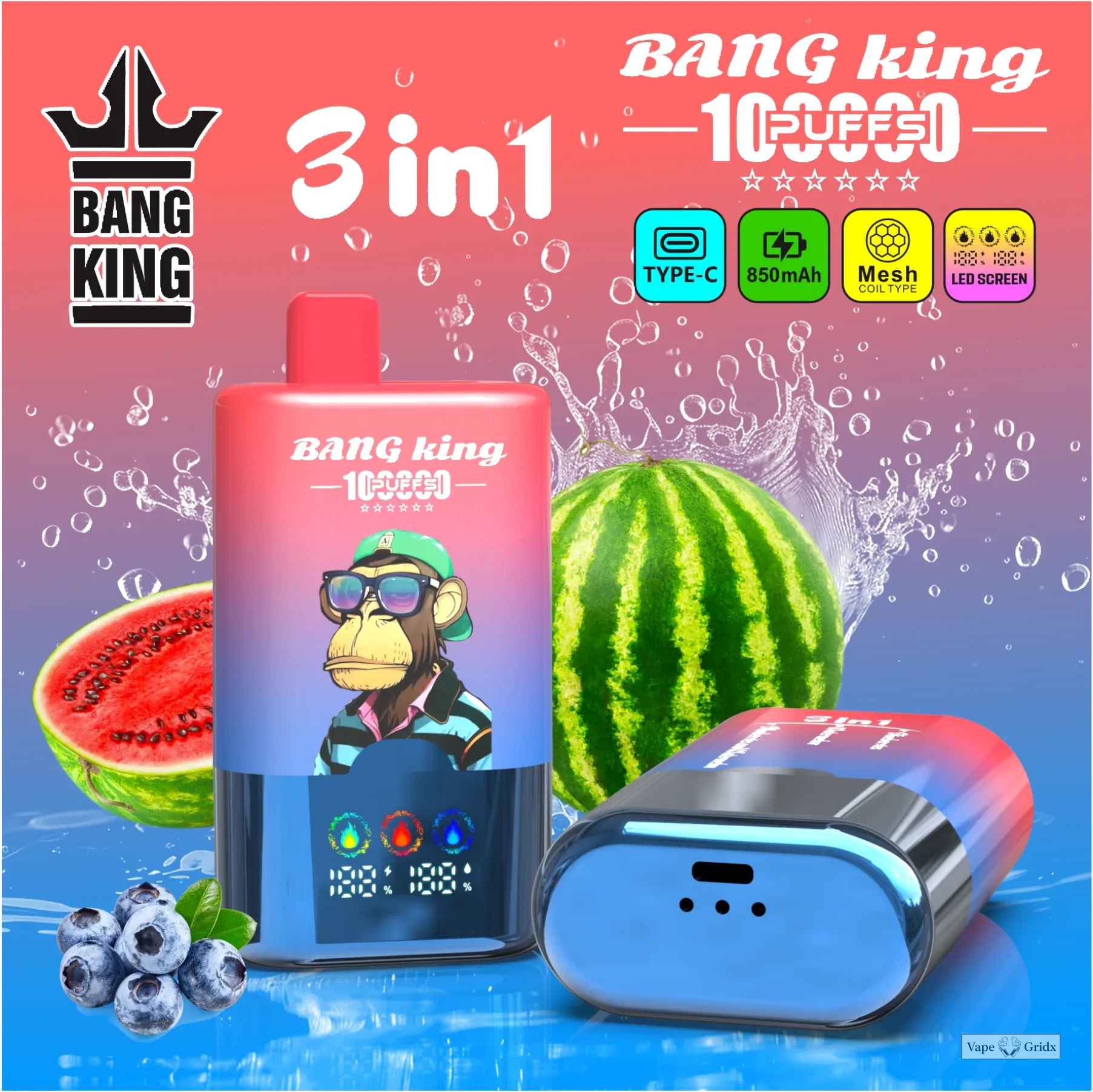 Bang King 3-in-1 100000 100K Trekjes Wegwerp vape - image 8