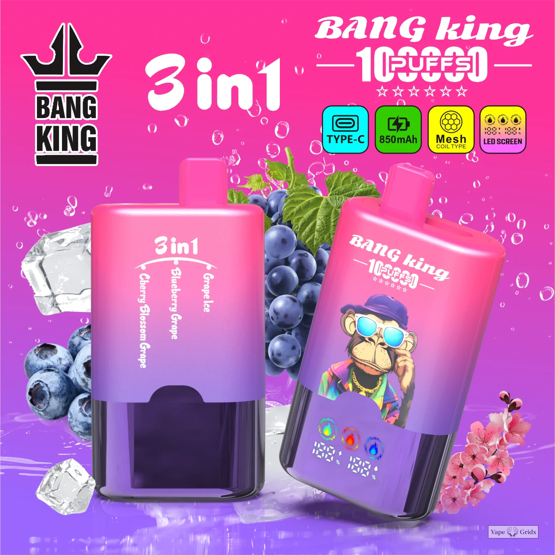 Bang King 3-in-1 100000 100K Trekjes Wegwerp vape - image 10
