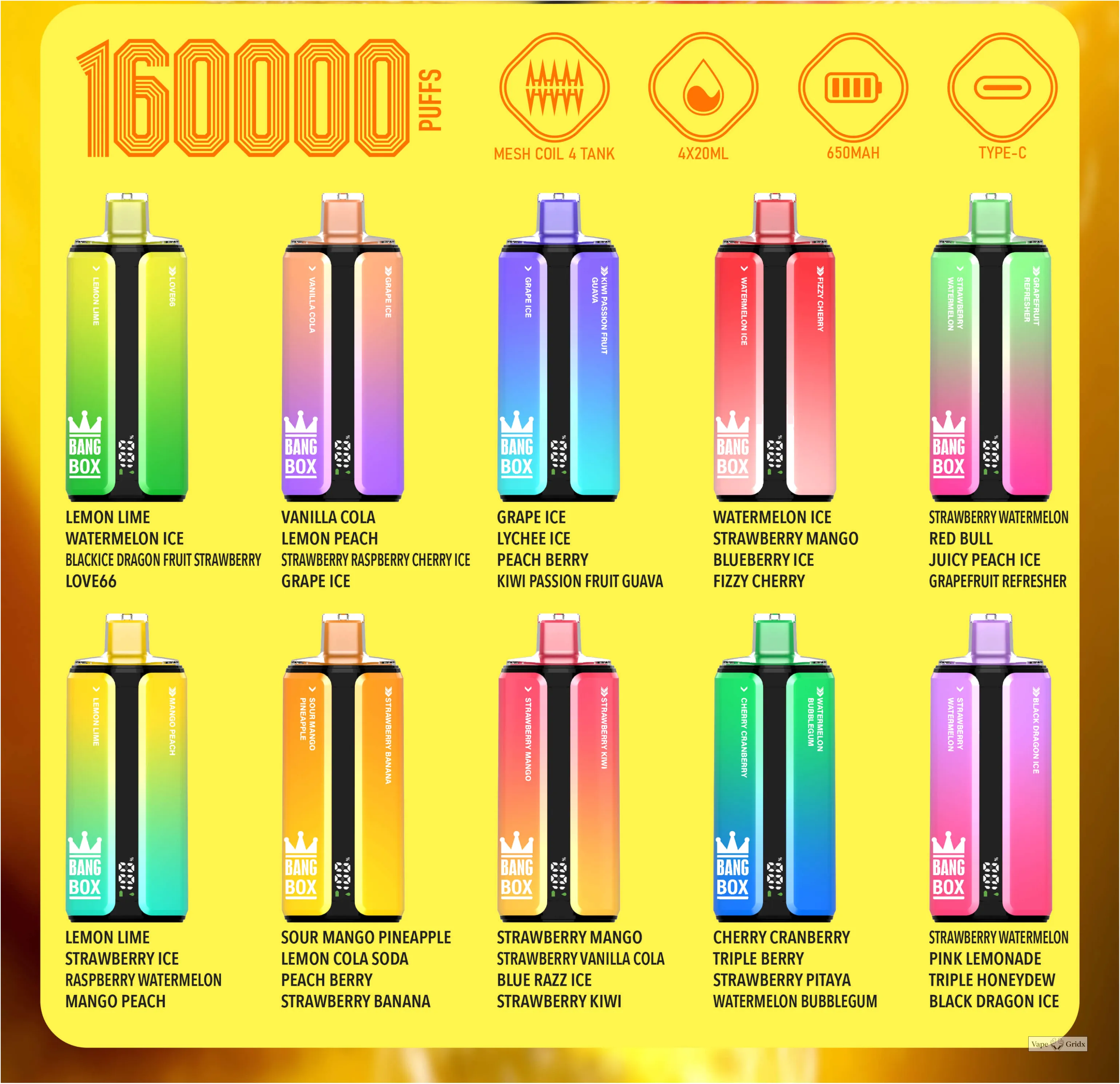Bang Box 4-in-1 160000 160K Trekjes Wegwerp vape