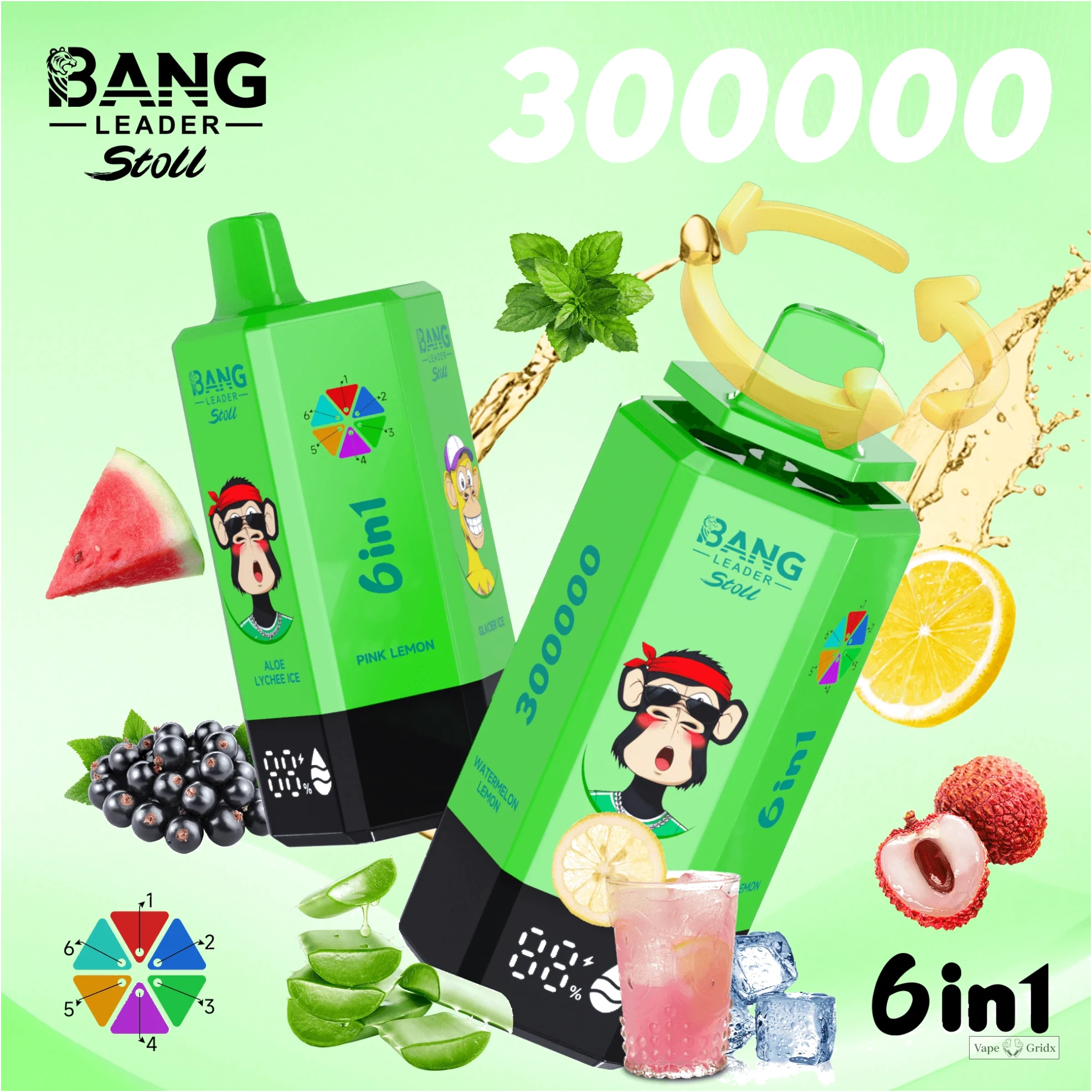 Bang Leader 300000 300K Trekjes 6-in-1 Wegwerp vape
