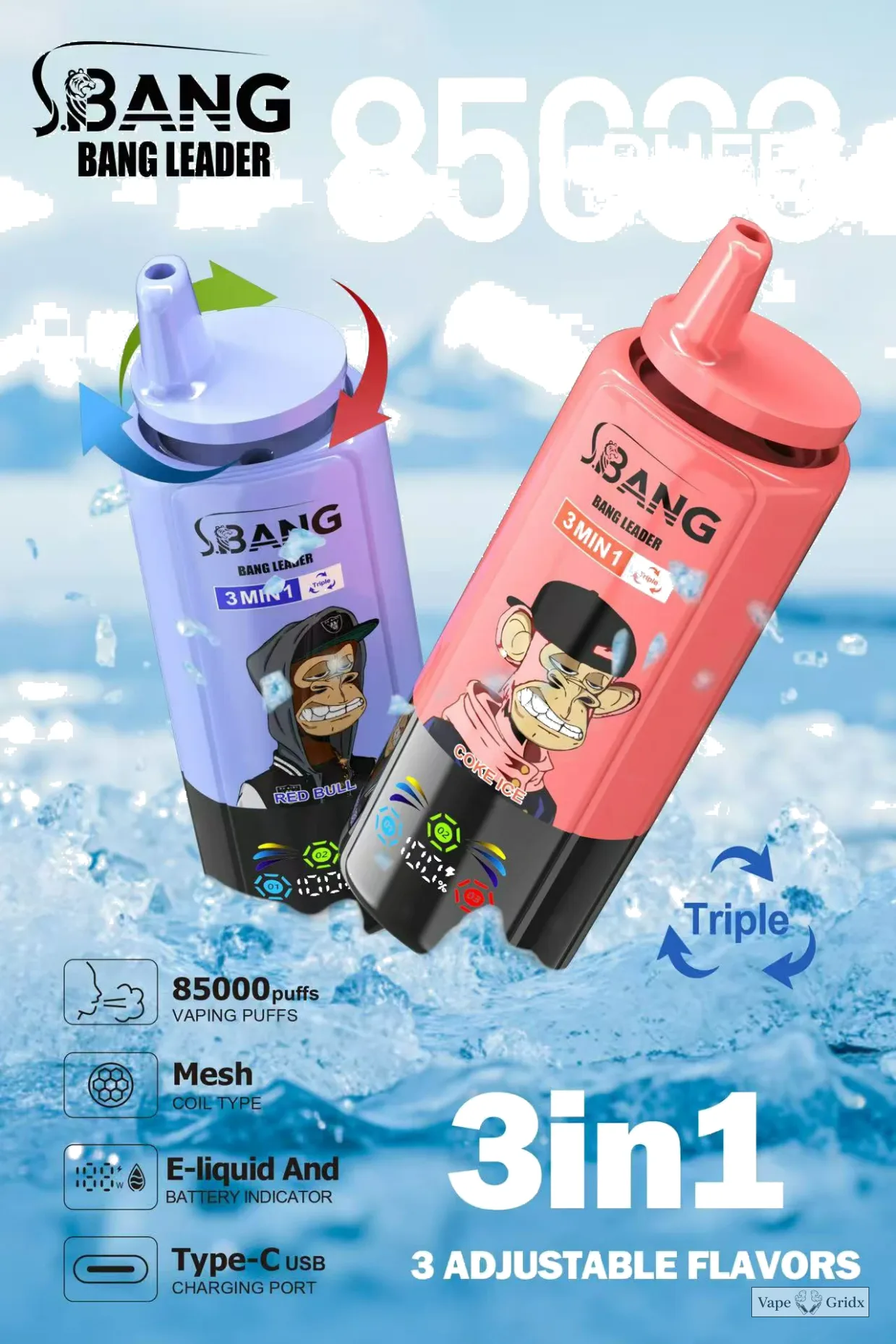 Bang Leader 3-in-1 85000 85K Trekjes Wegwerp vape - image 31