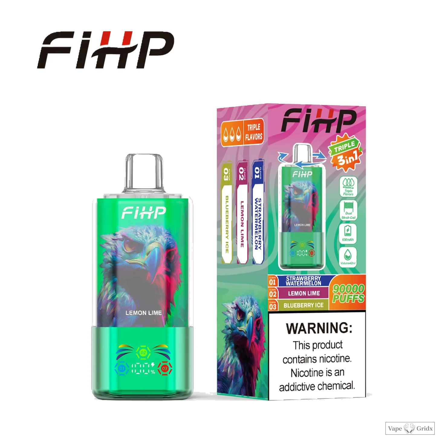 FIHP 3-in-1 90000 90K Trekjes Wegwerp vape