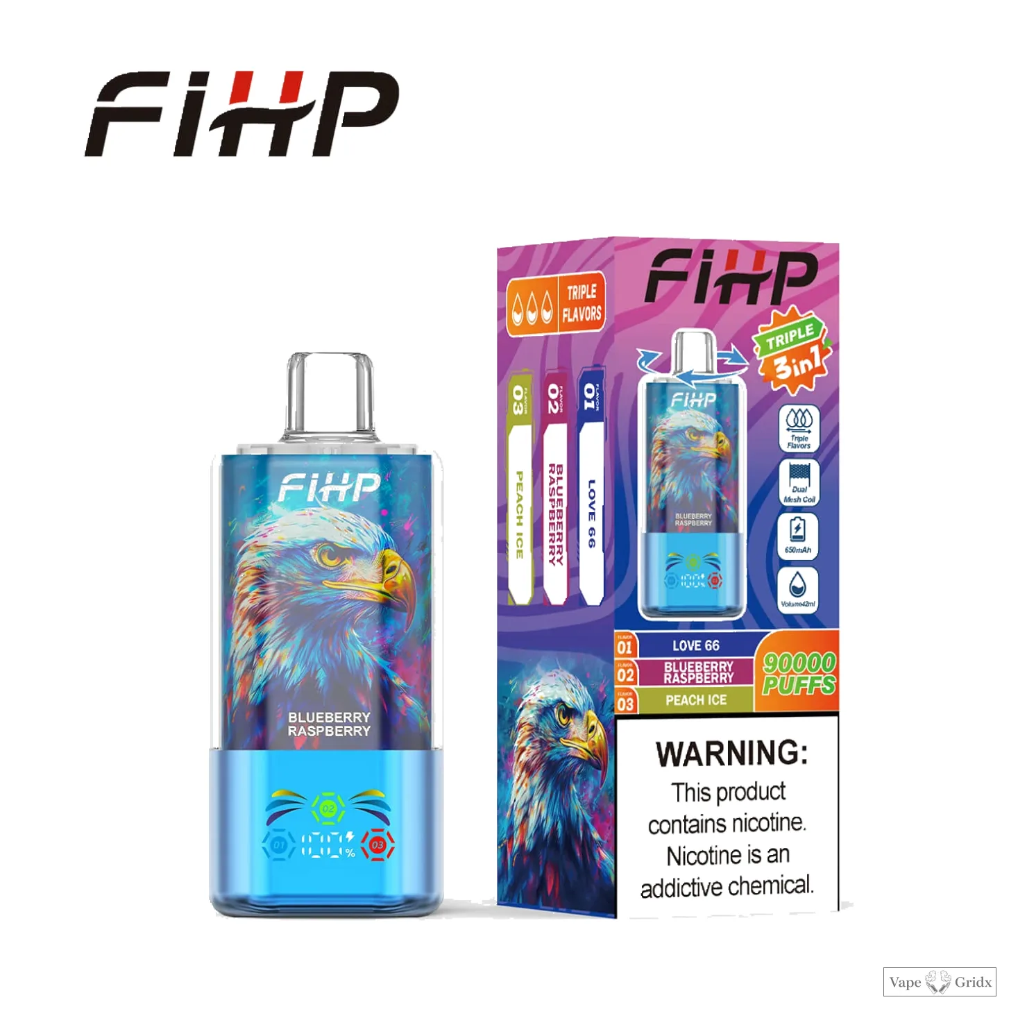 FIHP 3-in-1 90000 90K Trekjes Wegwerp vape - image 2