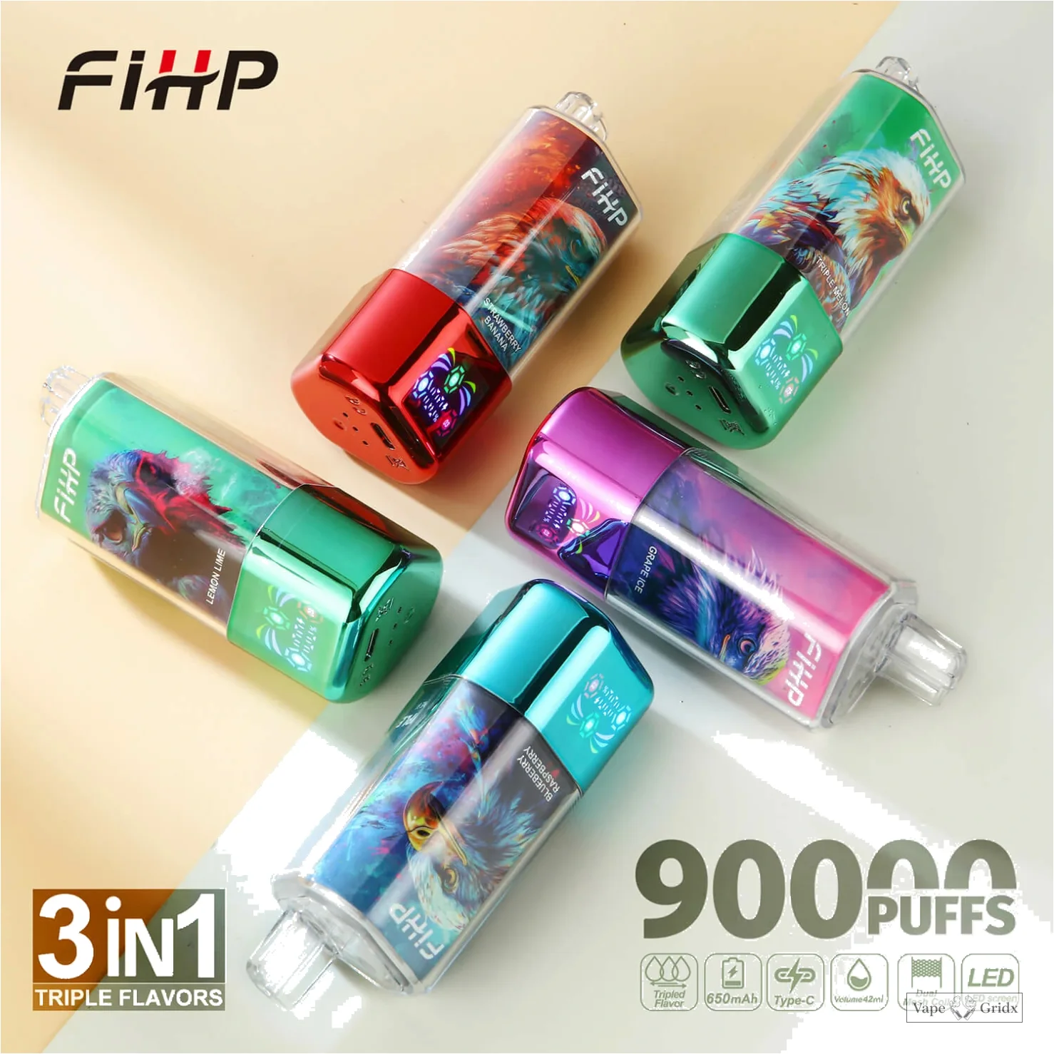 FIHP 3-in-1 90000 90K Trekjes Wegwerp vape - image 7