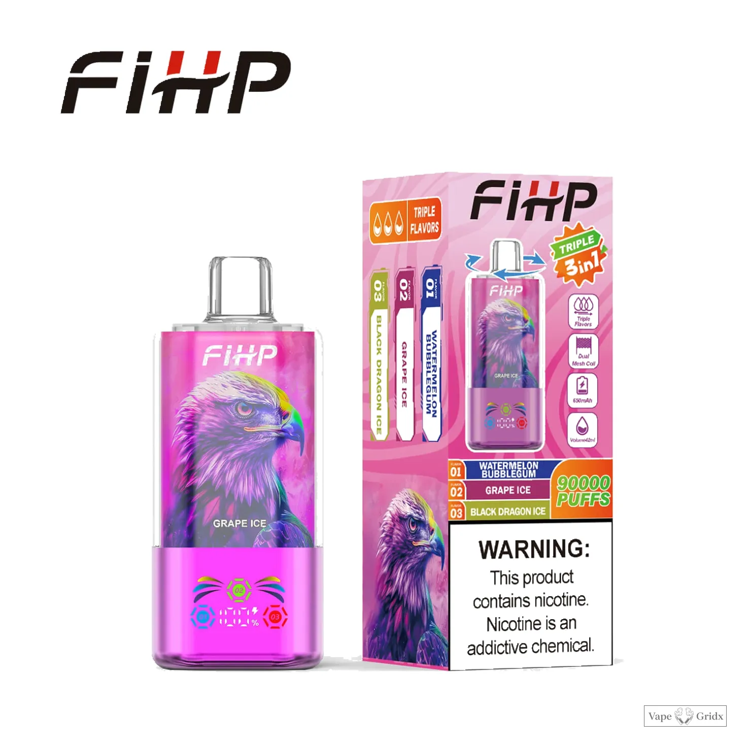 FIHP 3-in-1 90000 90K Trekjes Wegwerp vape - image 8