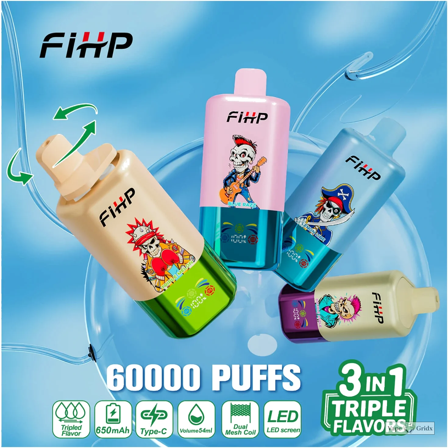 FIHP 60000 60K Trekjes 3-in-1 Wegwerp vape - image 11