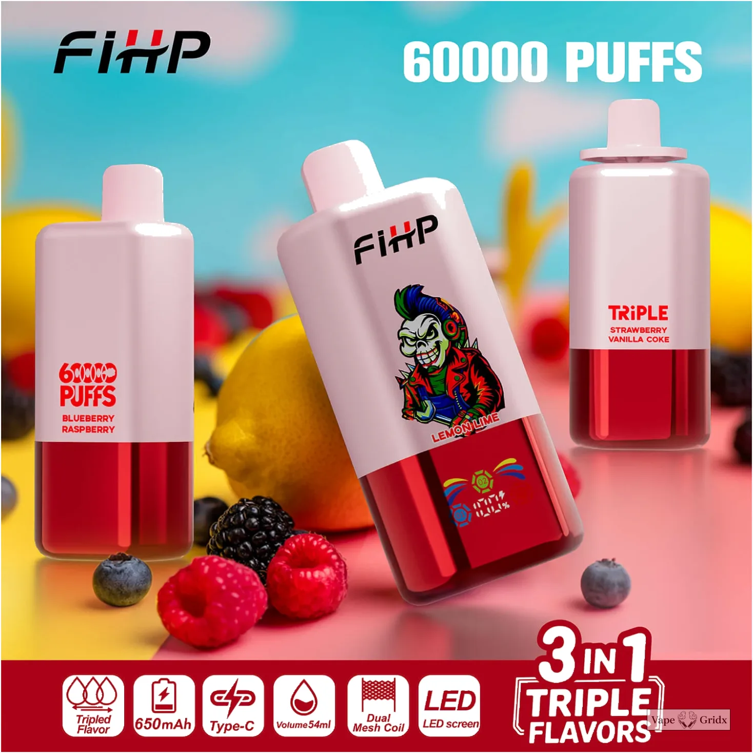 FIHP 60000 60K Trekjes 3-in-1 Wegwerp vape - image 12