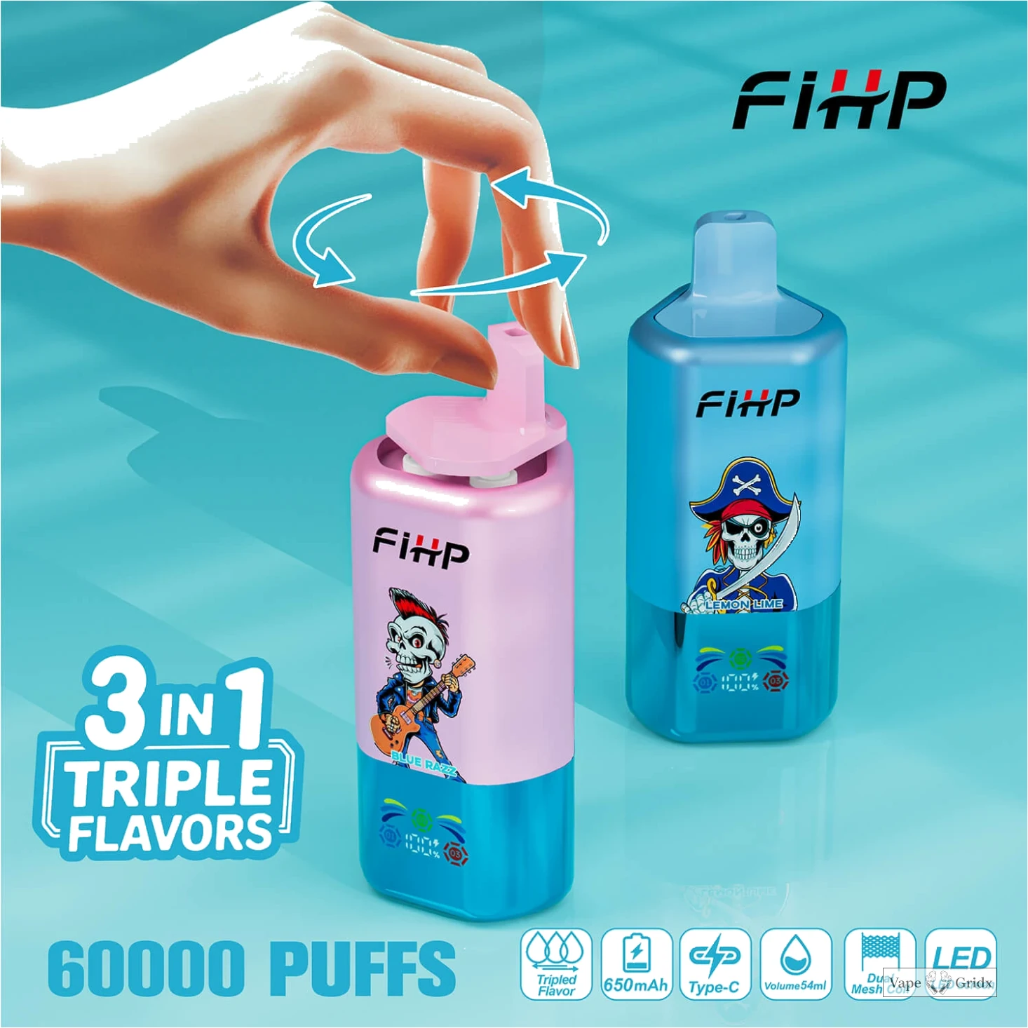 FIHP 60000 60K Trekjes 3-in-1 Wegwerp vape - image 13