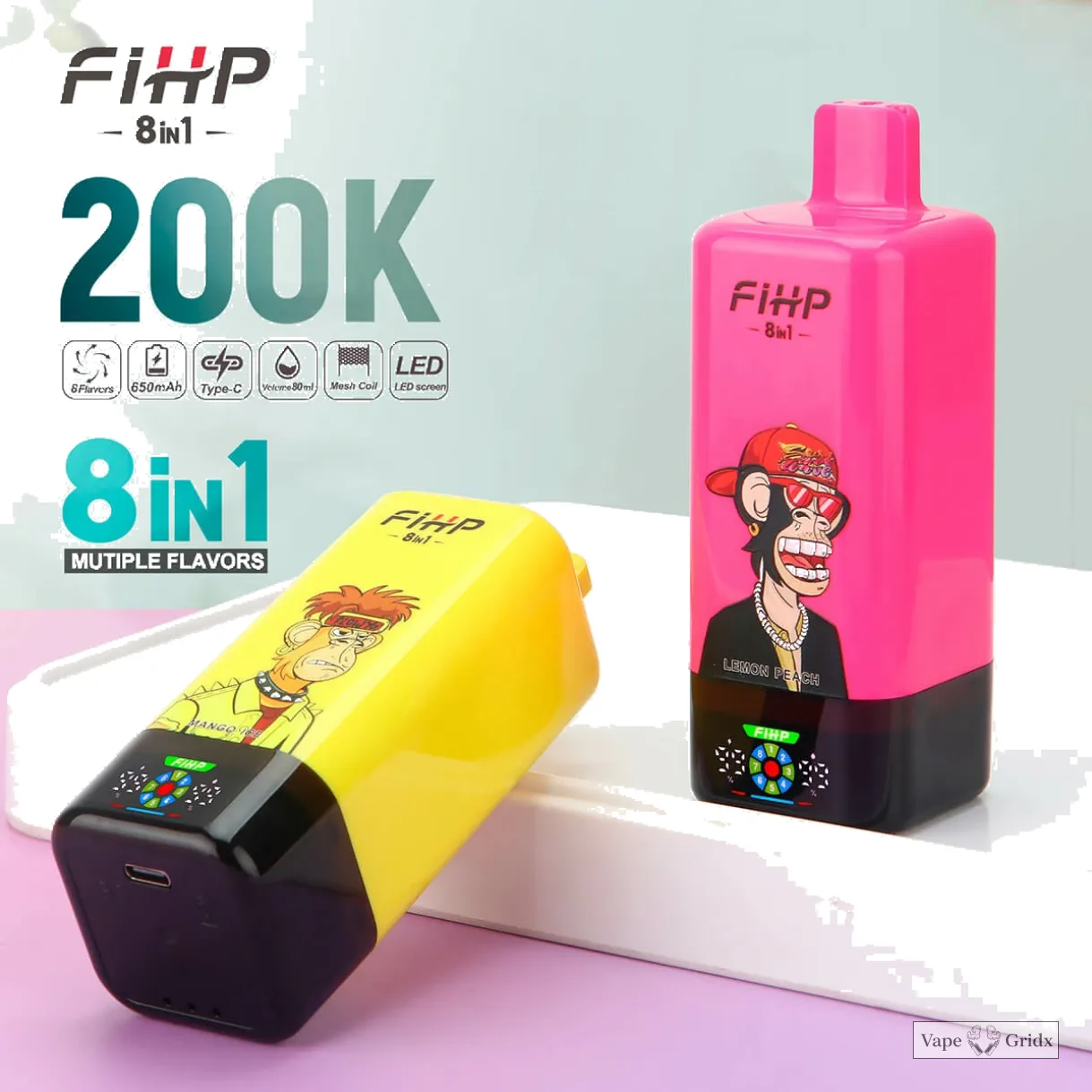 FIHP 200000 200K Trekjes 8-in-1 Wegwerp vape - image 2