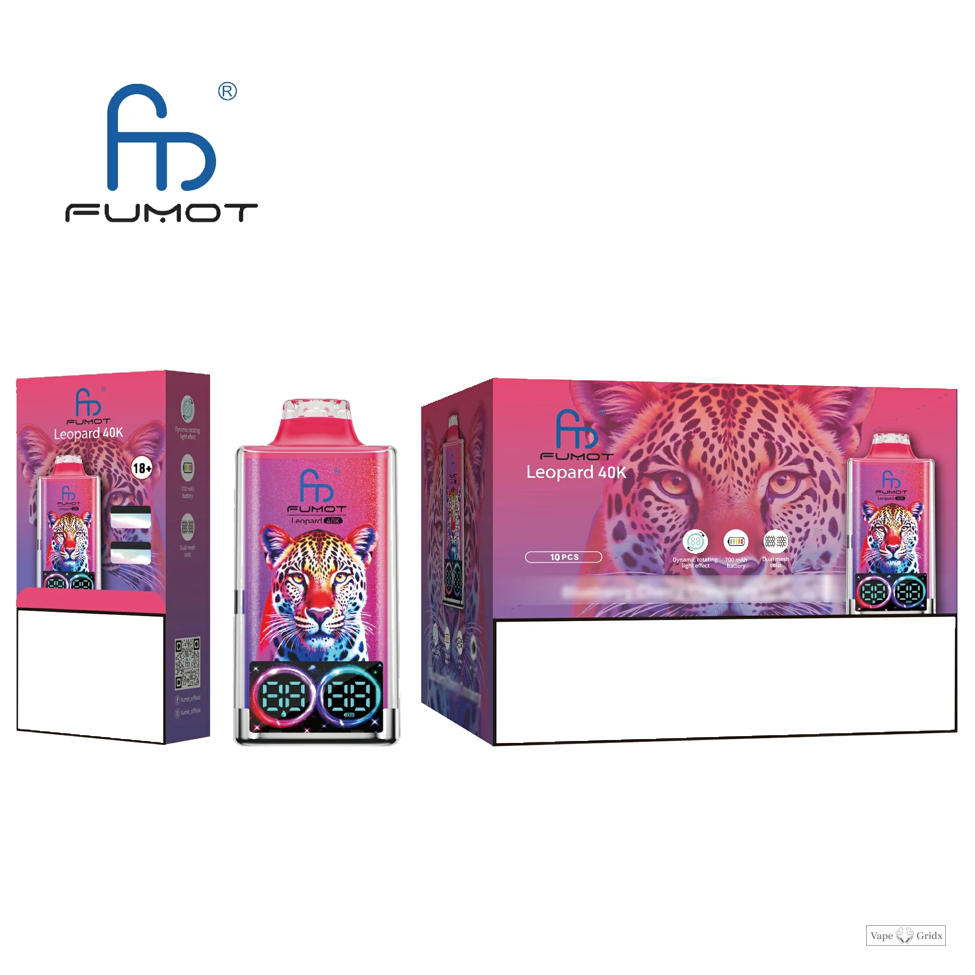 Fumot Randm Leopard 40000 40K Trekjes Dual Mesh Wegwerp vape - image 2