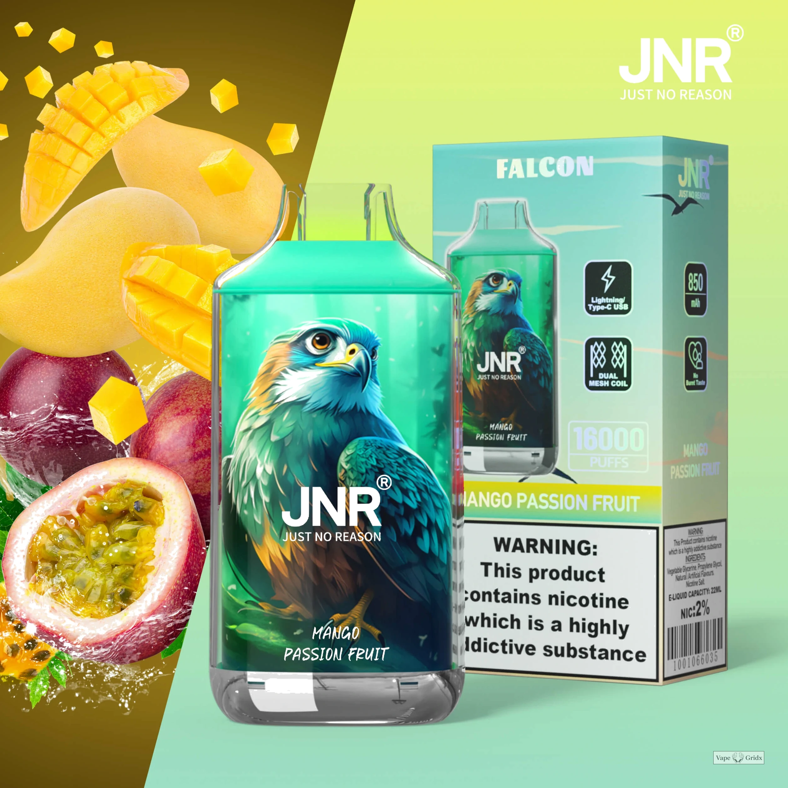 JNR Falcon 16000 16K Trekjes Crystal Craft wegwerp vape